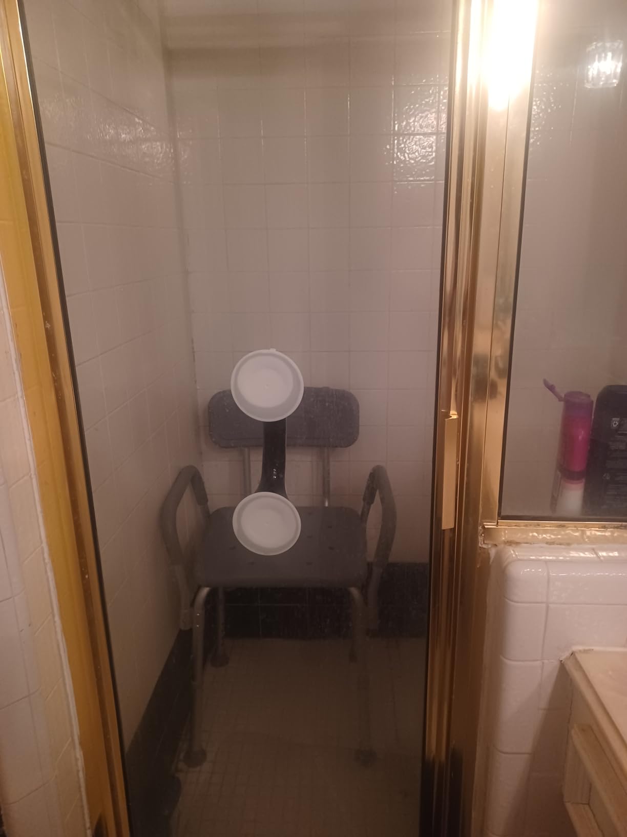 Medline Shower Chair with Backrest and Padded Armrests - 350 lb. capacity, Bath Bench, Seat, Stool for Independent Adult, Seniors, Elderly & Disabled Patients customer photo 2