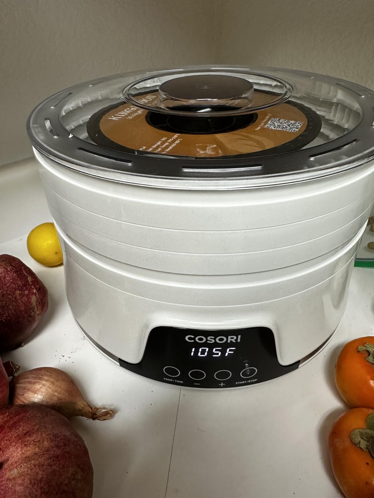 Cosori Food Dehydrator, 5 BPA-Free Trays, 165°F Temperature Control, 350W | Expandable to 7 Trays, 48H Timer, for Jerky, Fruit, Herbs, Meat, Veggies and Dog Treats, 50-Recipes Book Included, White customer photo 2