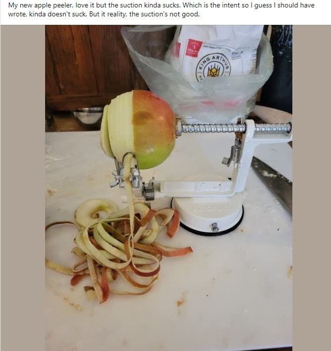 Apple Peeler, Slicer Corer Potato Peelers 3 In 1, Stainless Steel Heavy Duty Suction Cup Base And 7 Extra Blades (Red) customer photo 1