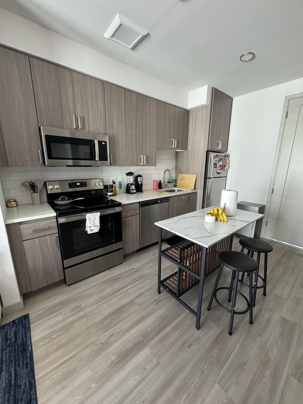 AWQM Kitchen Island with Seating & Storage, Bar Table and Chair Set, White customer photo 1