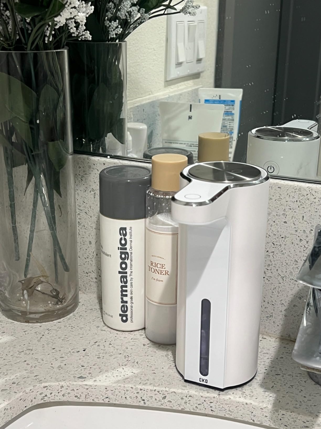 EKO Aroma Touchless Automatic Soap Dispenser for Kitchen and Bathroom, Liquid Hand Soap Dispenser, Rechargeable, 9 fl oz (Stainless) customer photo 2
