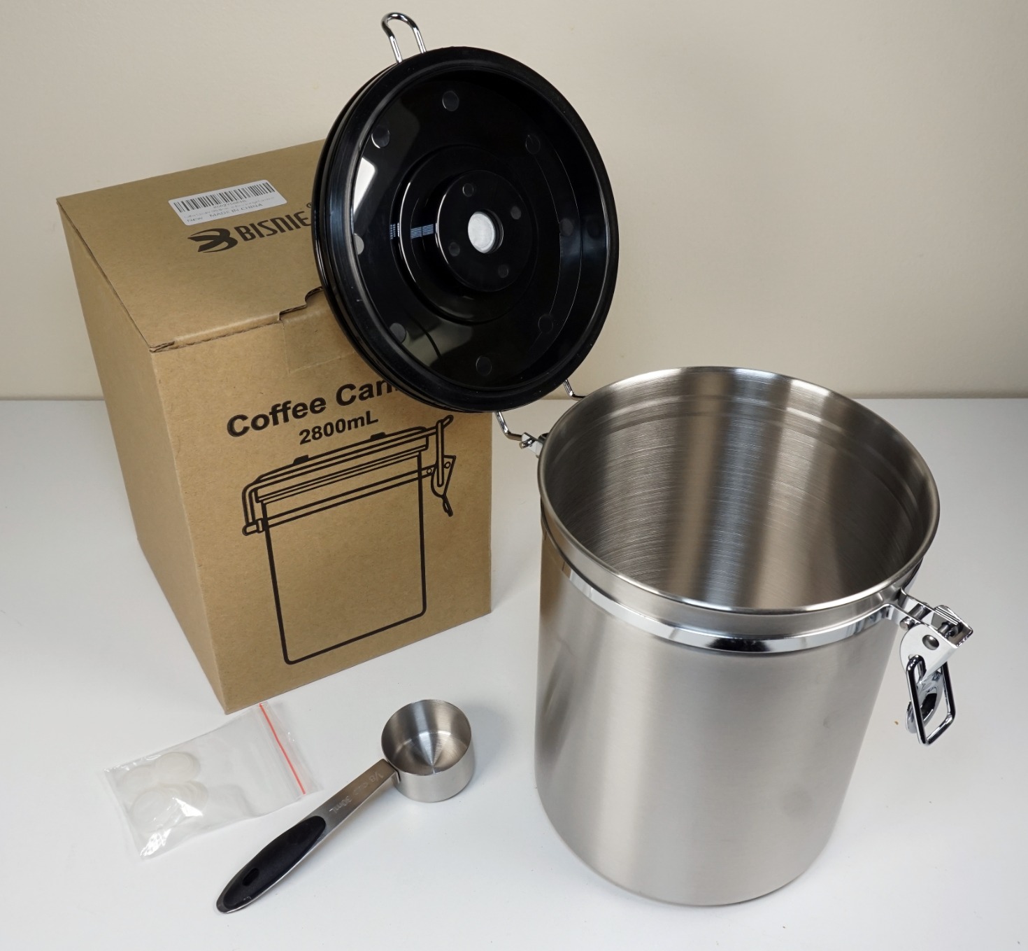 BISNIE 39OZ Coffee Canister, Coffee Container Airtight for Ground and Bean customer photo 2