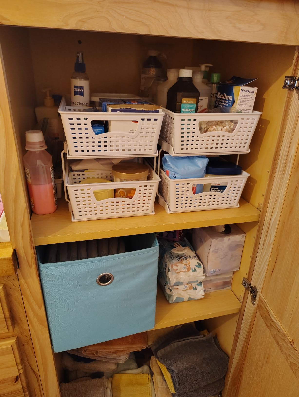 Simple Houseware 2 Tier Pull-Out Sliding Drawer Under Sink Storage, White customer photo 2