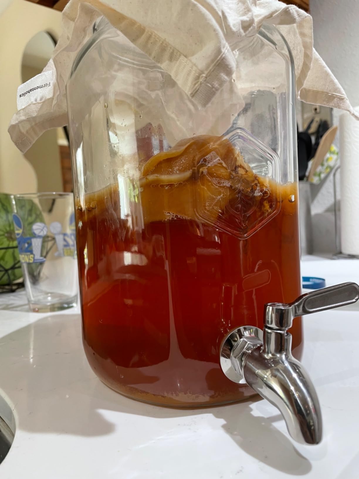 Craft A Brew - Kombucha Jar with Dispensing Valve - For Kombucha Fermentation - Includes Custom Cloth Cover- Proprietary Design customer photo 1