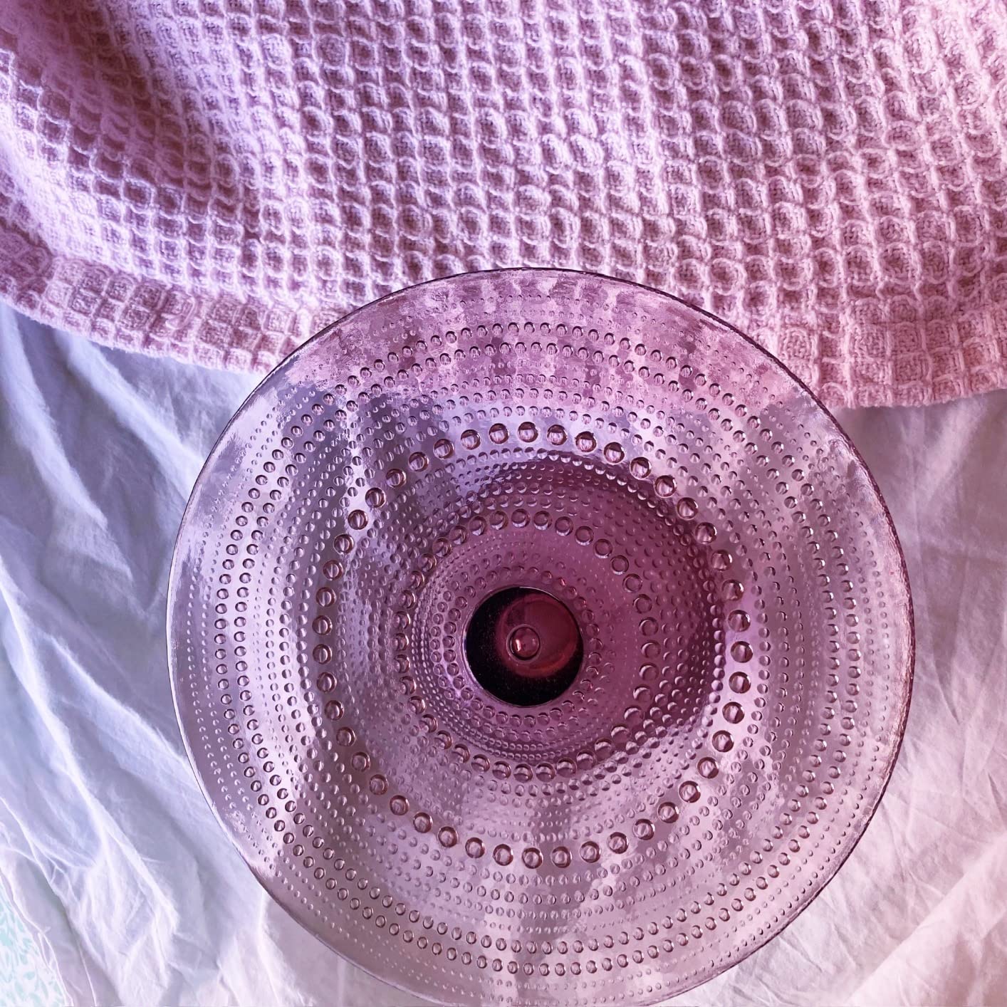 Fortessa Jupiter Beaded Hobnail Glass, 13 Inch Cake Stand, Clear customer photo 2