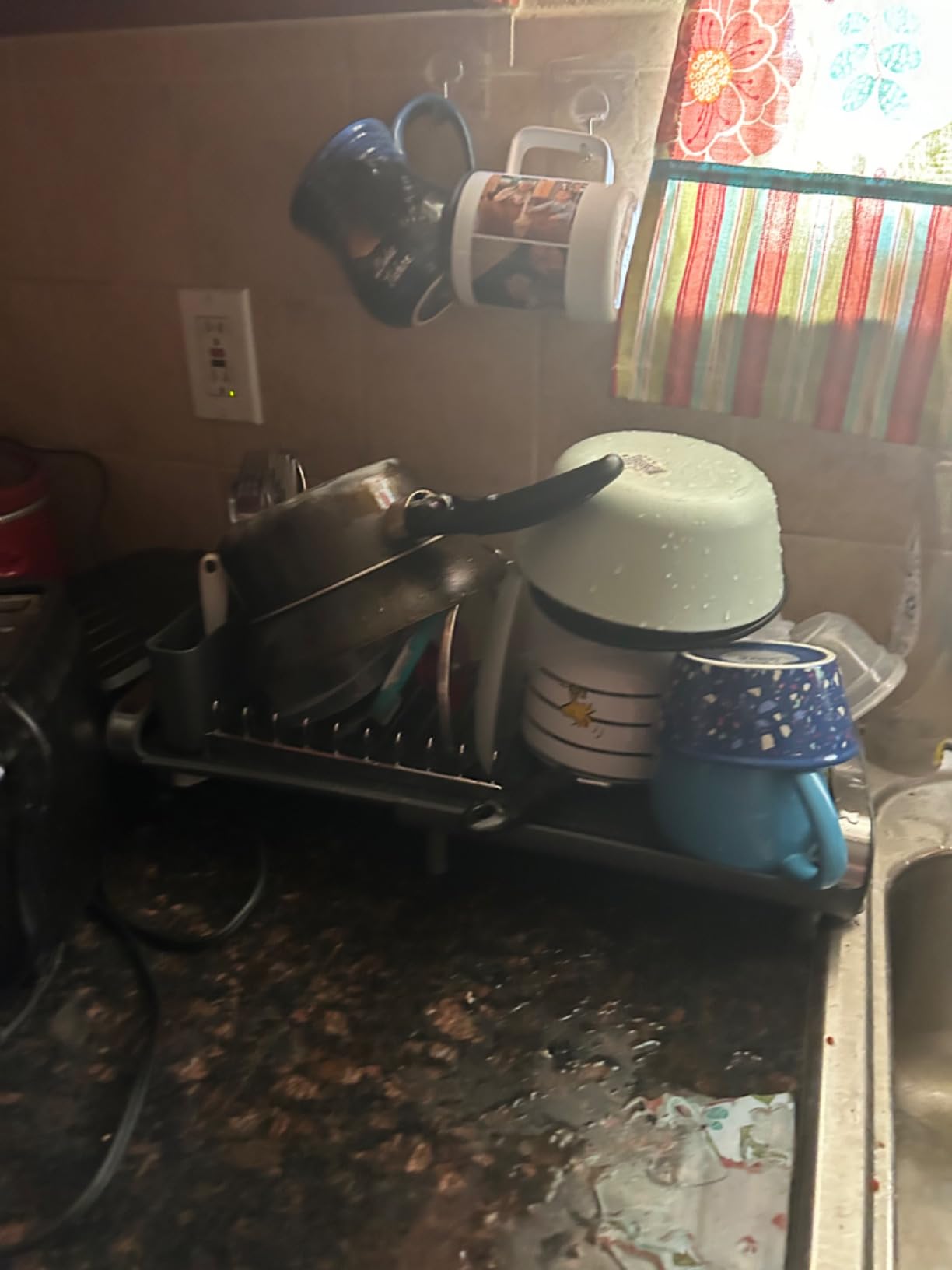 TOOLF Small Dish Drying Rack, Expandable and Space-Saving, Gray customer photo 1