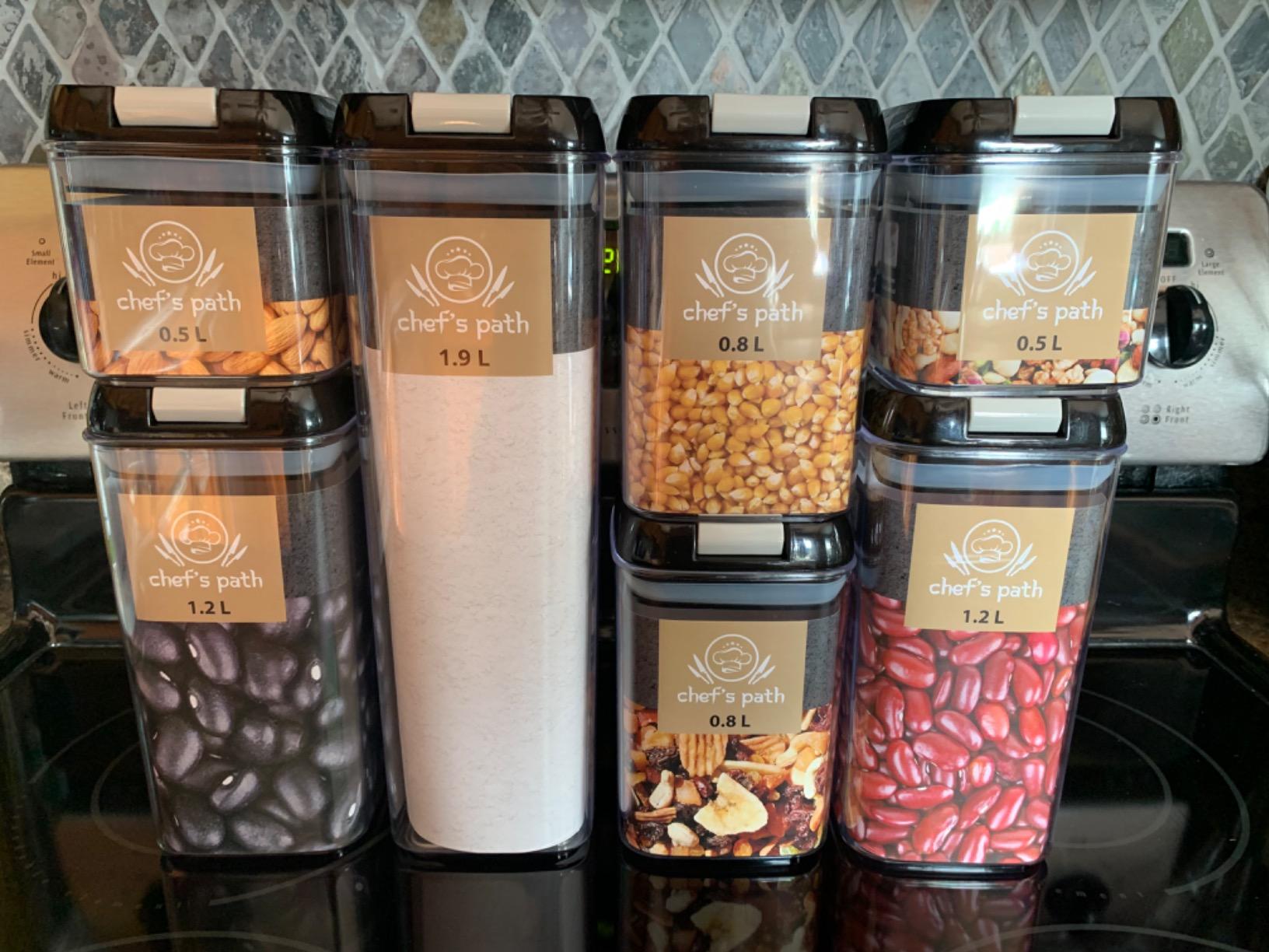 Chef's Path Airtight Food Storage Containers Set for Home Organization - 7 Piece Largest Flip Lock Set w/more Capacity - BPA Free Plastic Dry Food Storage Containers with Lids customer photo 2