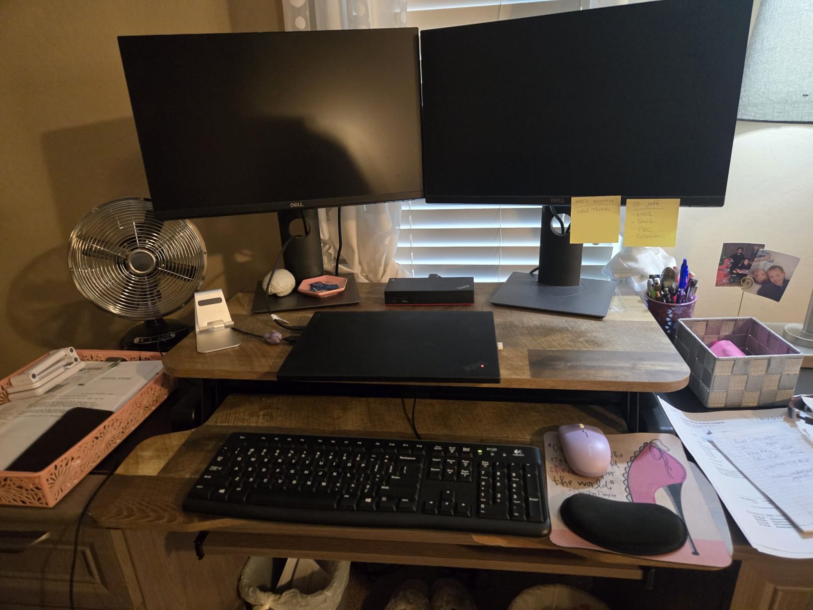 VIVO Black 42 in Standing Desk Converter, DESK-V042KB | Large, Height Adjustable, Stand Up Desk Riser, Wide Keyboard Tray, Dual Monitor and Laptop Workstation, Black Frame, K Series customer photo 1