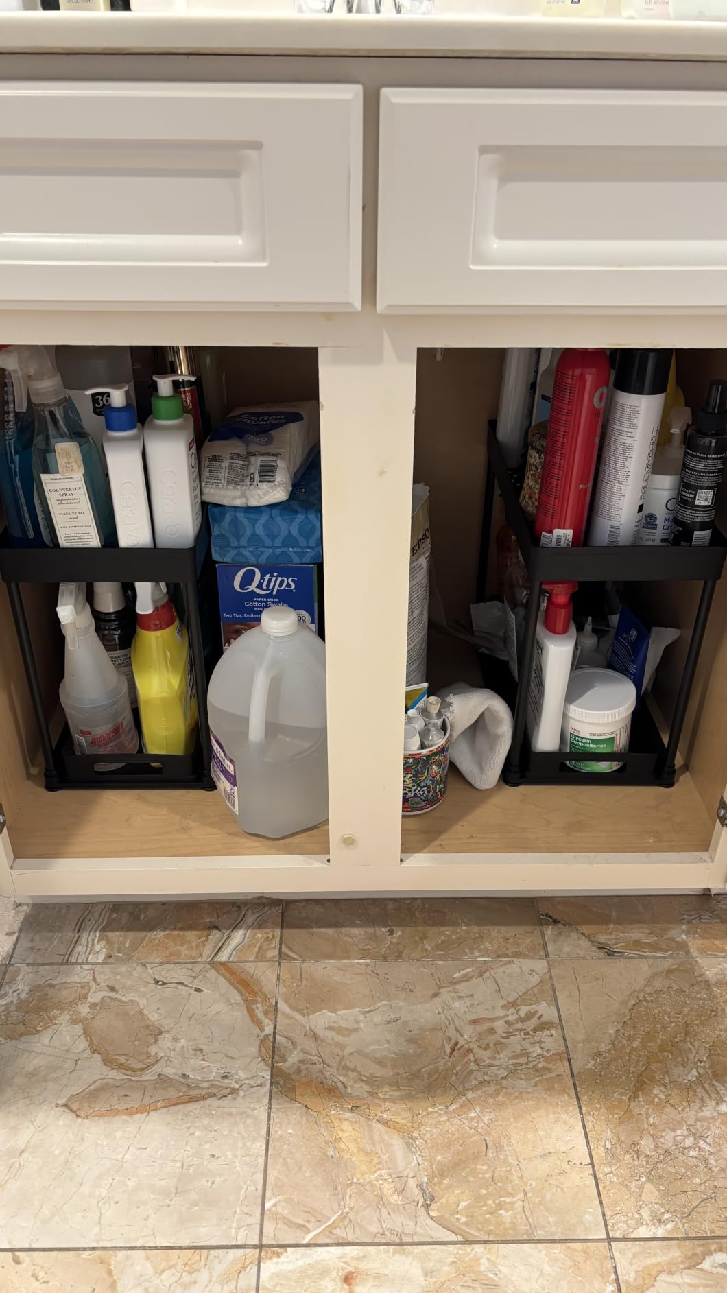 2 Pack Under Sink Organizer with Pull-Out Drawer, Black customer photo 1