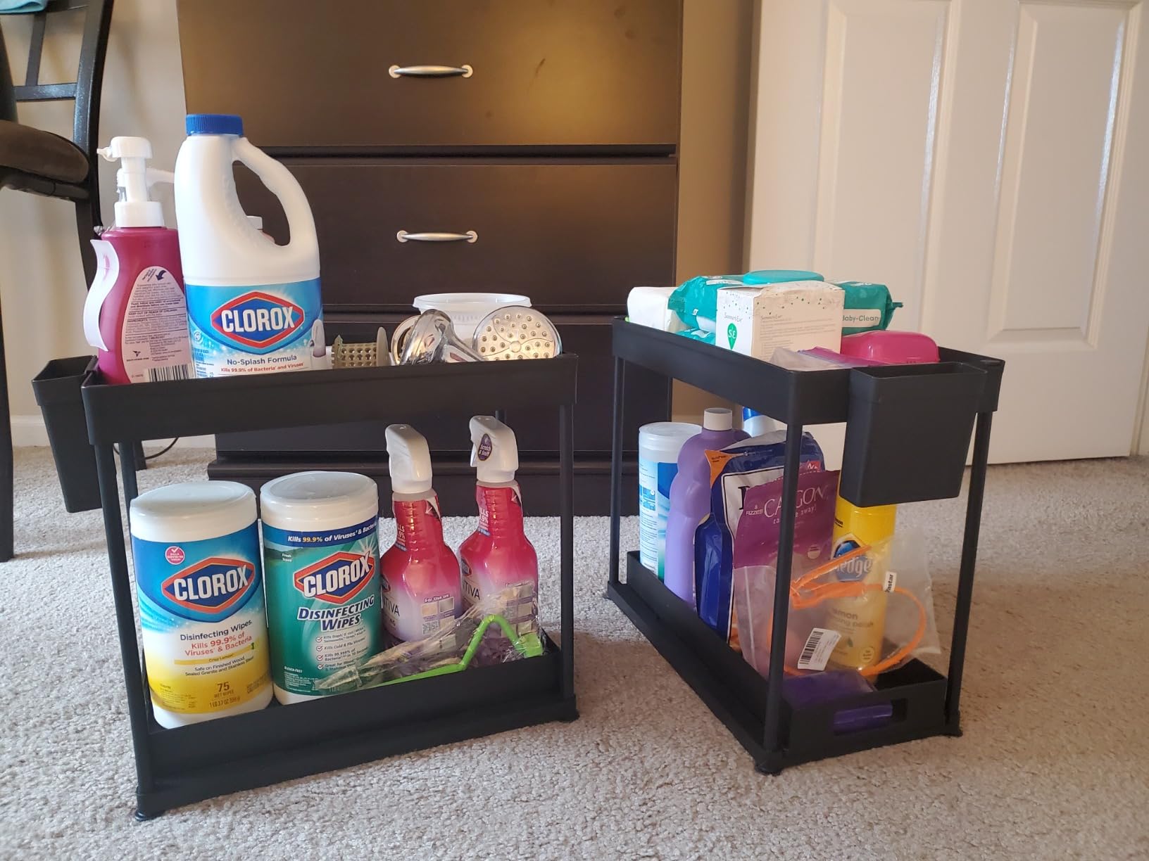 2 Pack Under Sink Organizer with Pull-Out Drawer, Black customer photo 2