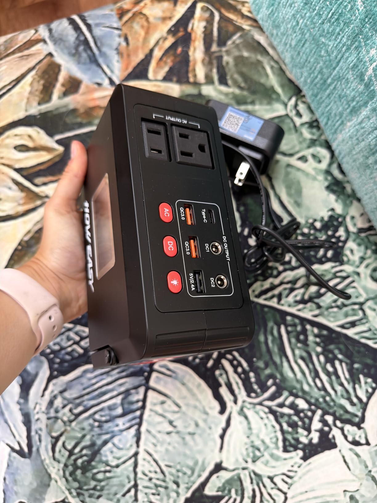 HOWEASY Portable Power Station, 120W (240W Peak) Solar Generator, 88Wh Lithium Battery Power with 110V AC Outlet/DC/USB/LED Light for Outdoor Camping Trip Hunting Emergency customer photo 2