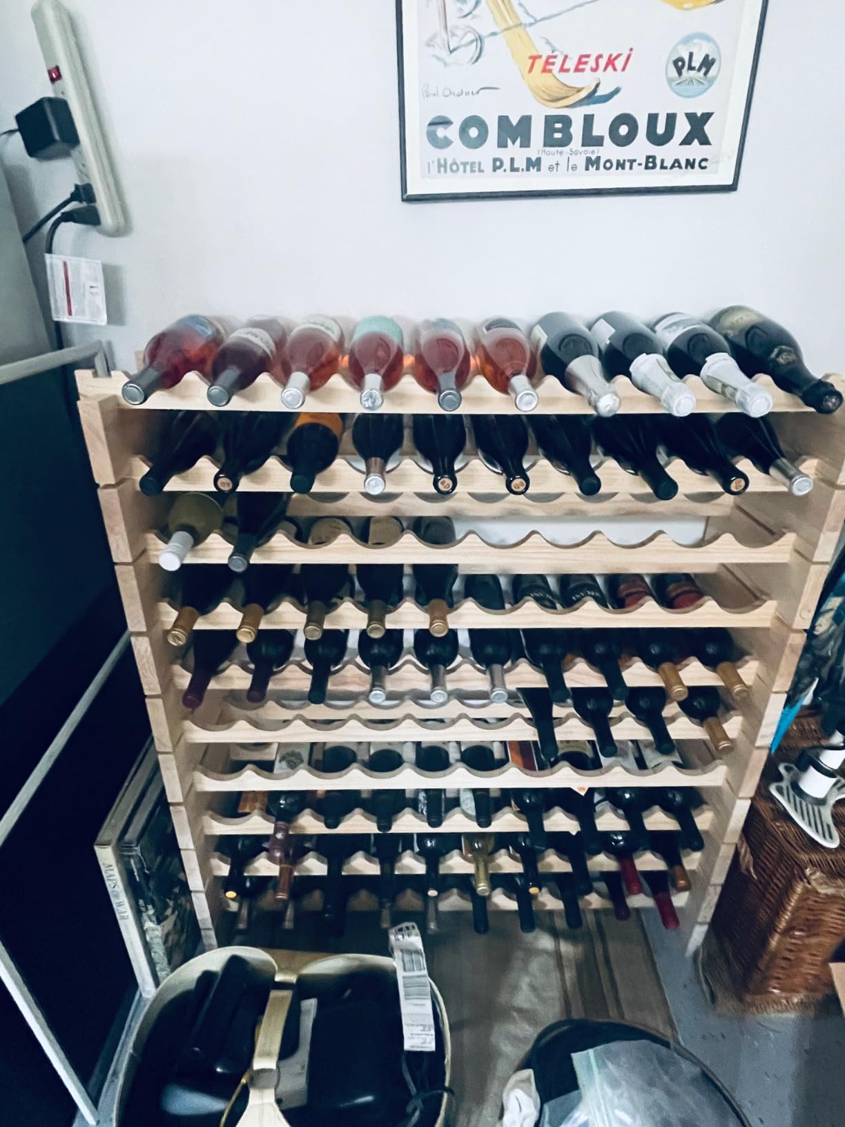 Wine Rack Cabinet Freestanding for Floor Wooden Stackable Storage Modular countertop Wood Wine Holder (120bottle) customer photo 2