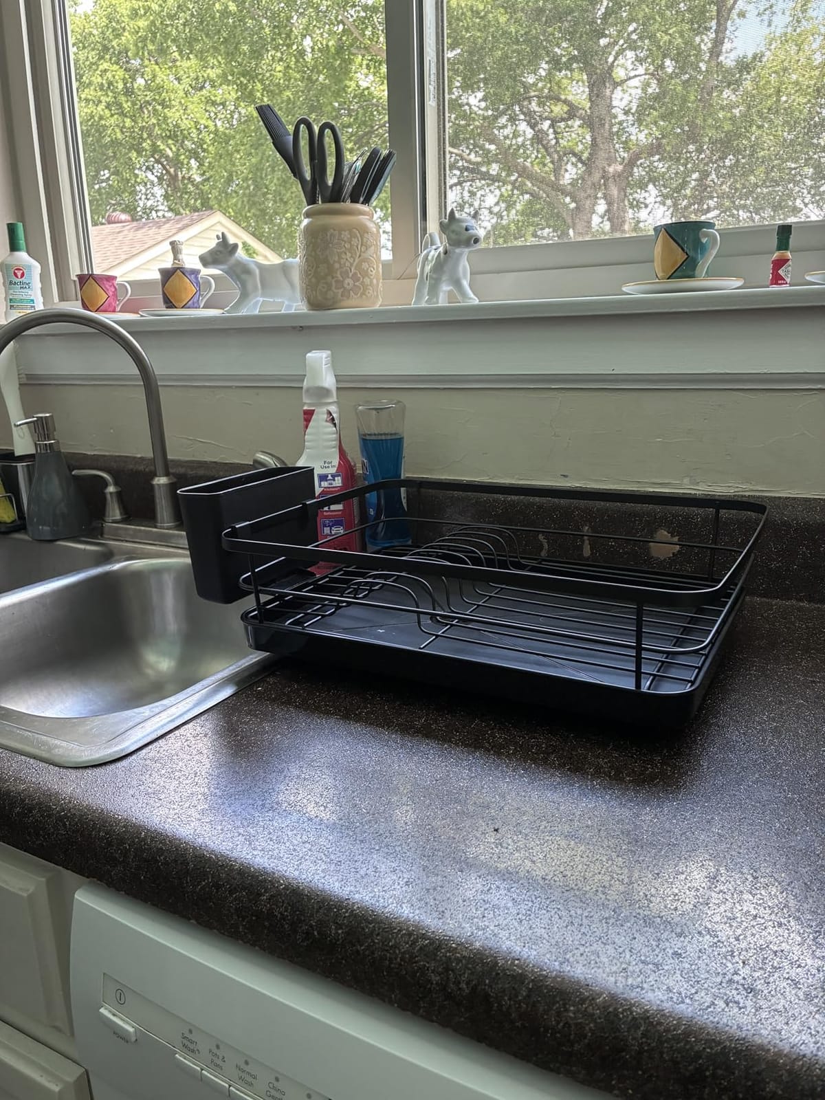 Kitsure Dish Drying Rack for Kitchen Counter, 12''W x 15.5''L, Black customer photo 1