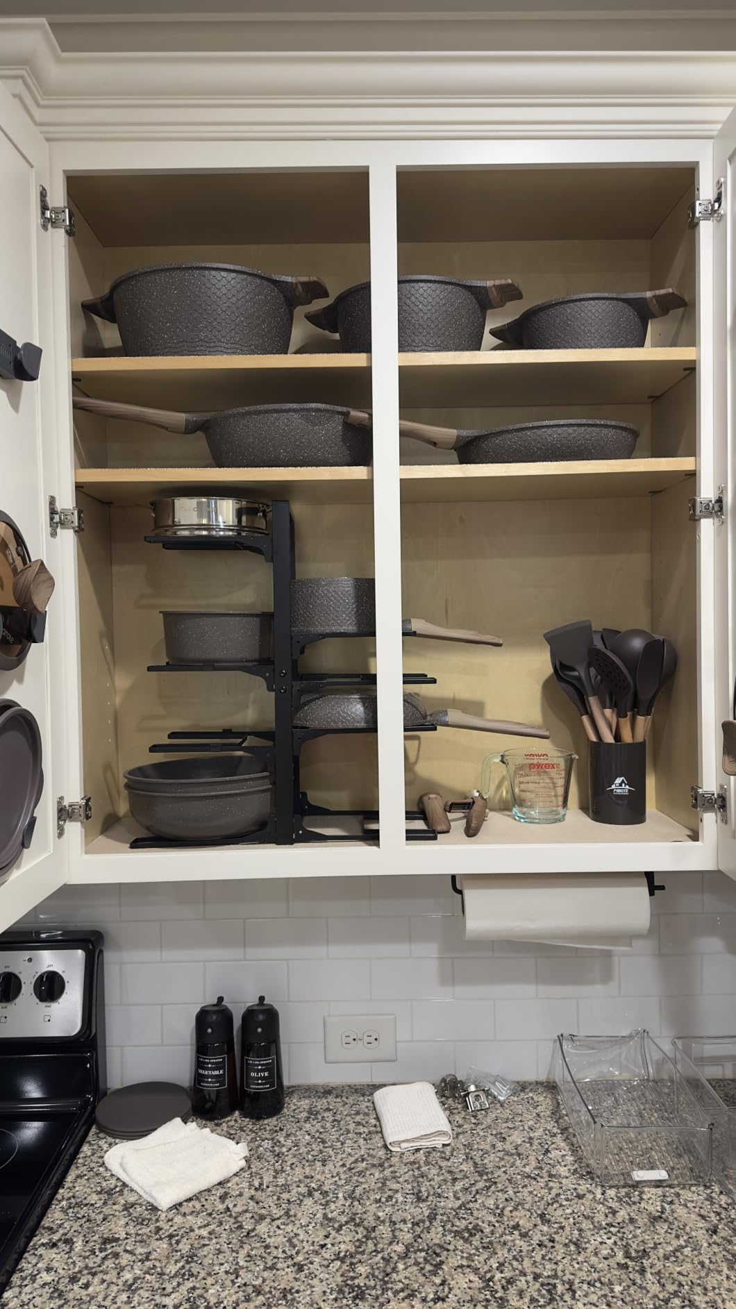 MUDEELA 8-Tier Heavy Duty Pots and Pans Organizer under Cabinet, Black customer photo 1
