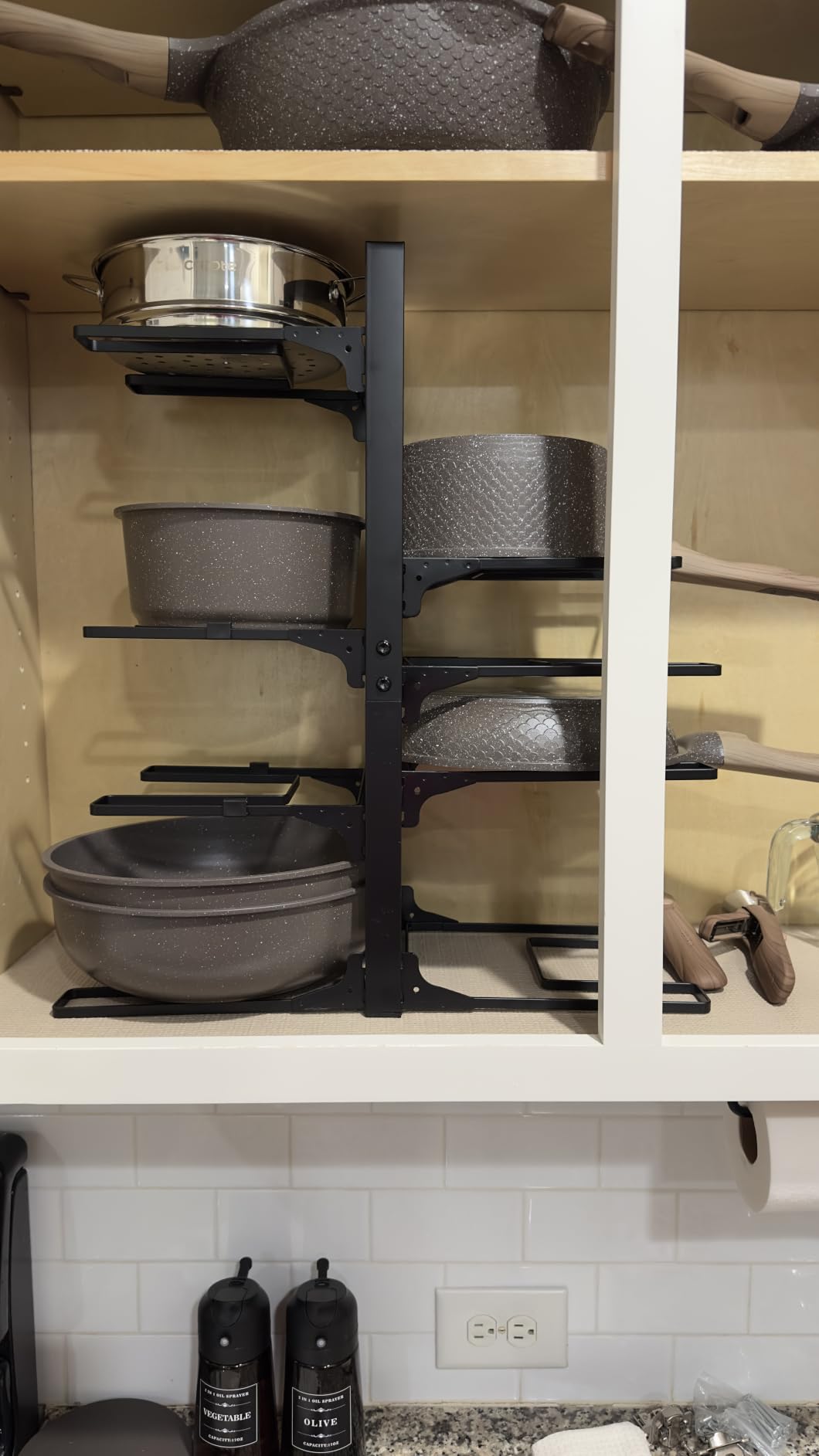MUDEELA 8-Tier Heavy Duty Pots and Pans Organizer under Cabinet, Black customer photo 2