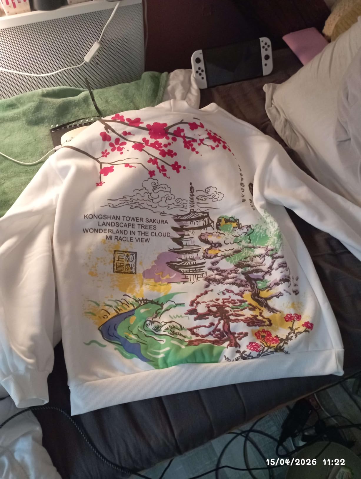 Women Men Aesthetic Japanese Sakura Hoodie, Y2K Anime Harajuku Cloth Korean Hooded Long Sleeve Sweatshirt for Winter Fall customer photo 1