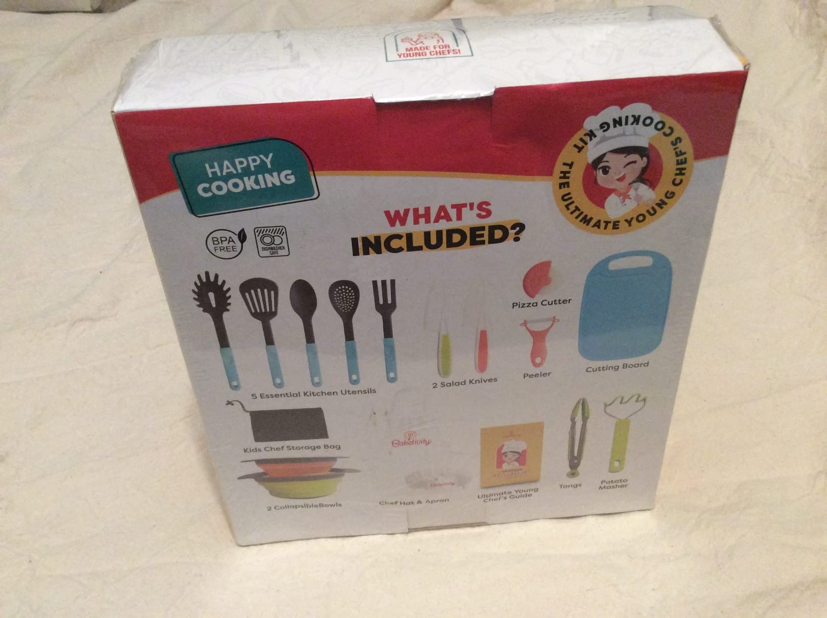 Baketivity Kids Cooking Set with Real Utensils & Kitchen Tool Guide customer photo 2