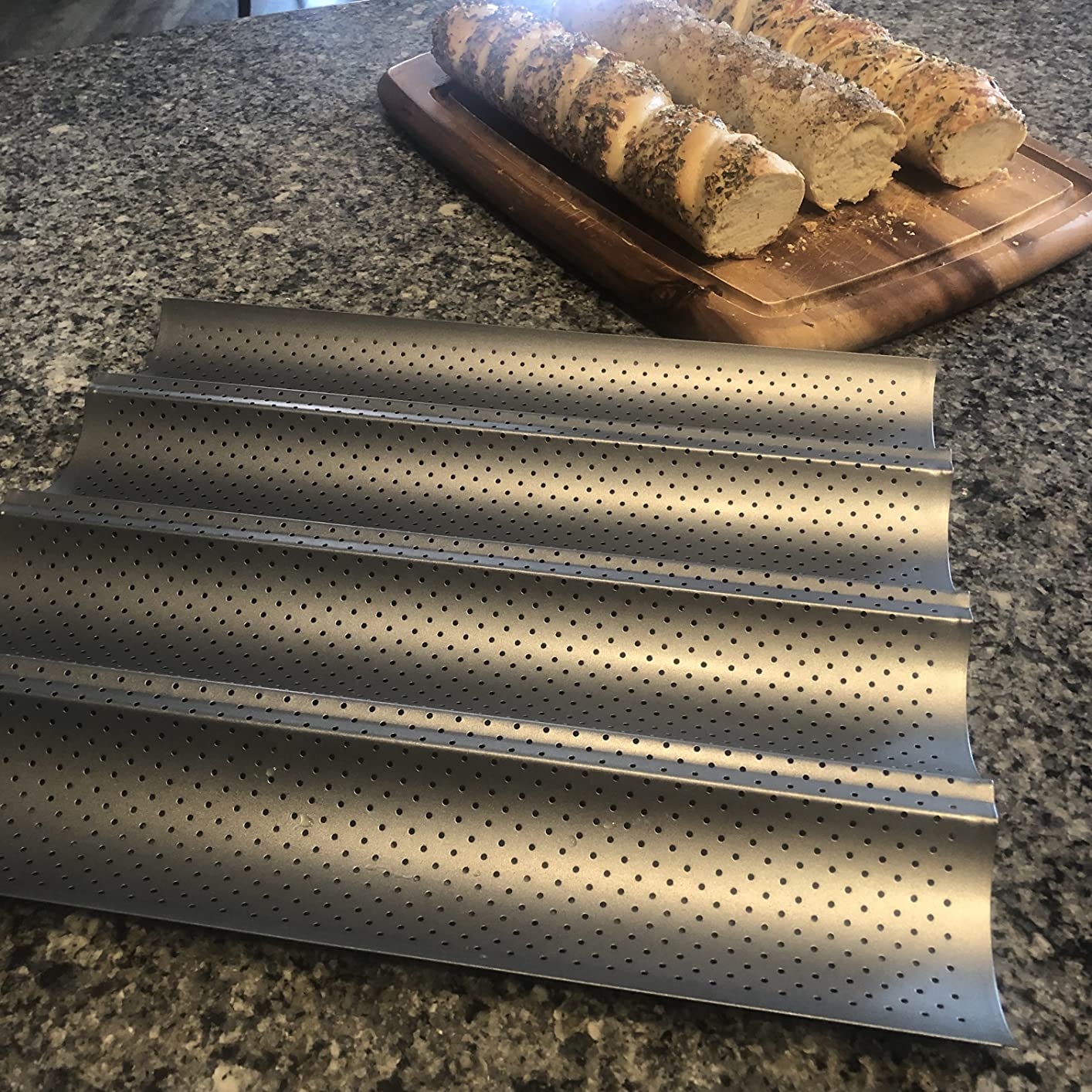 Eparé French Baguette Bread Pan - 15x5 Non-Stick Perforated Pan for Baking customer photo 1