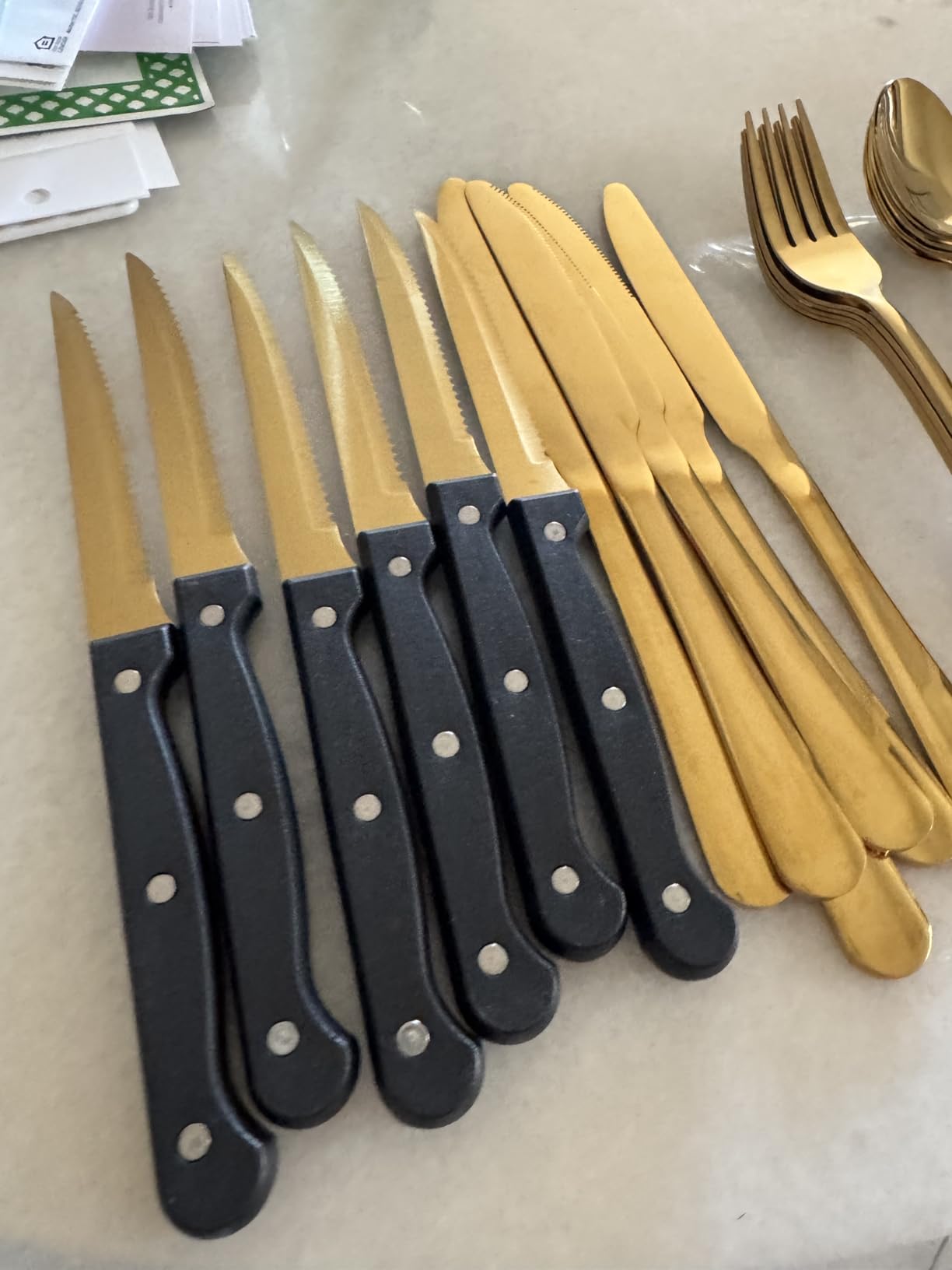 48 Pcs Silverware Set with Steak Knives for 8, Stainless Steel Flatware Set, Mirror Polished Cutlery Utensil Sets, Home Kitchen Eating Tableware Sets, Dishwasher Safe customer photo 1