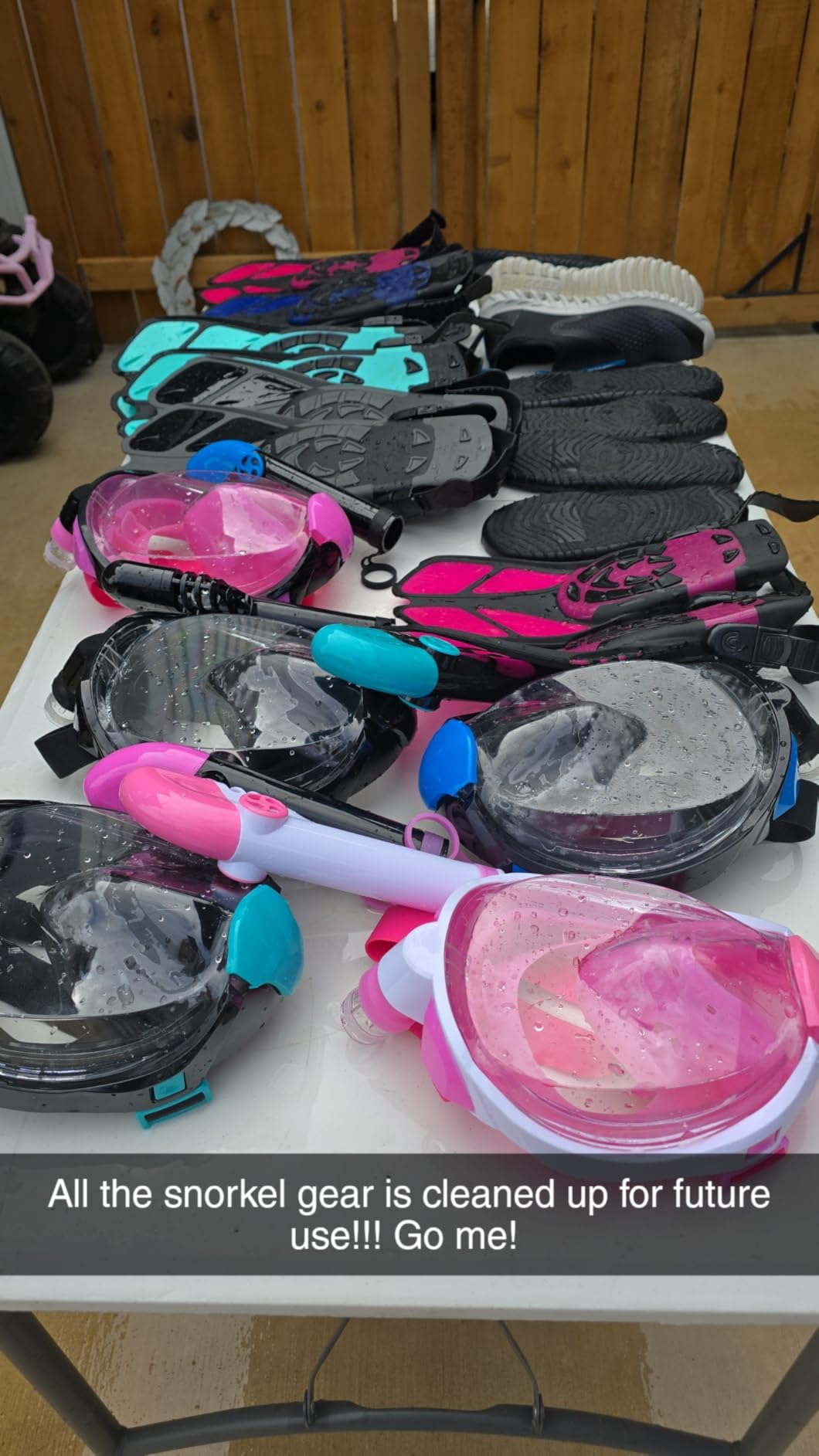 Viginsul Snorkeling Gear for Adults Full Face Snorkel Mask Fins Snorkel Set customer photo 2