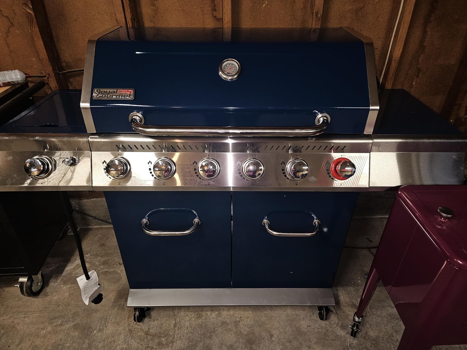 Royal Gourmet GA6402B 6-Burner Propane Gas Grill with Side Burner, Blue | Totaling 74,000 BTU of Cooking Power | Cabinet Style Outdoor BBQ Grill | Perfect for Barbecue Grilling & Backyard Cooking customer photo 1