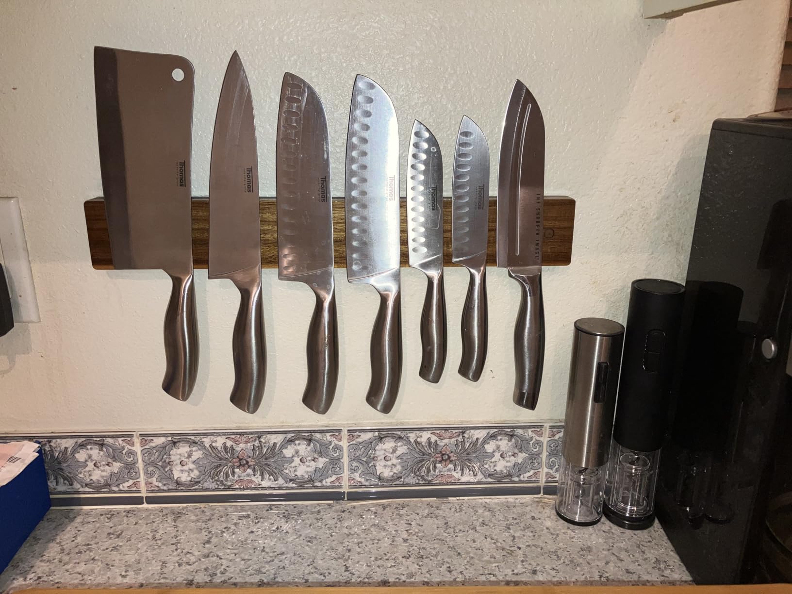 Gourmetop Magnetic Knife Holder for Wall 16”, Acacia Wood, No Drill Fridge customer photo 1