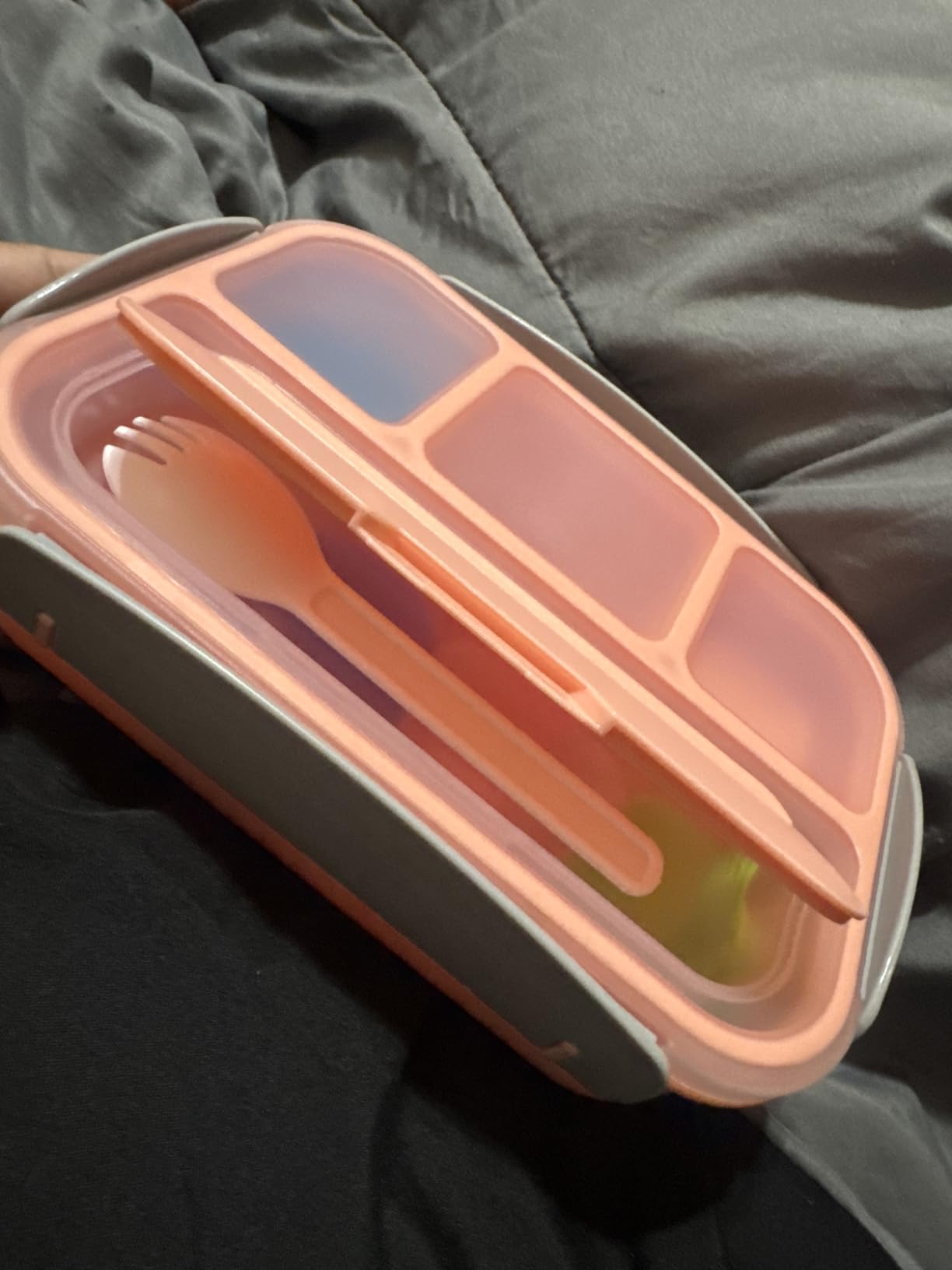 Bento Box for Kids 1300ML with 4 Compartment & Food Picks Cake Cups, Purple customer photo 2