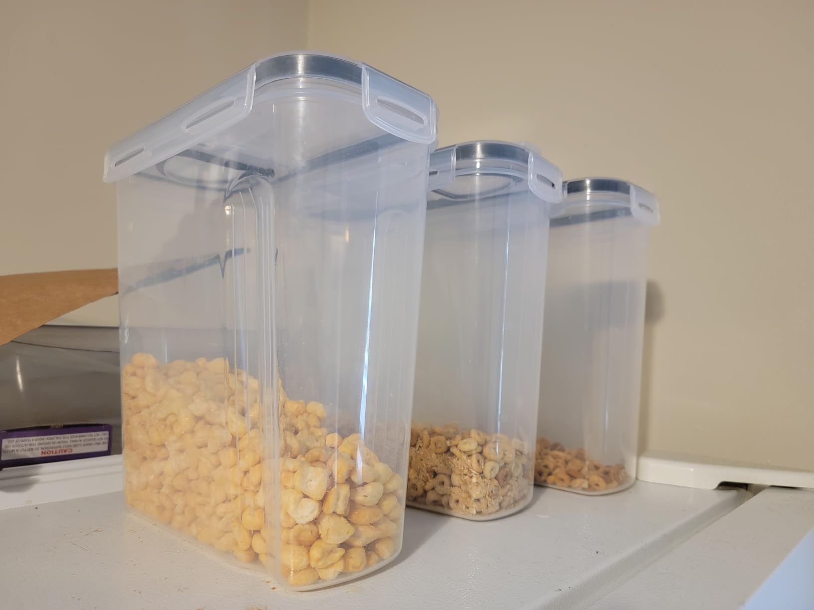 Utopia Kitchen Cereal Containers Storage Set with Lids, 4 Pack, 4L, Clear customer photo 1