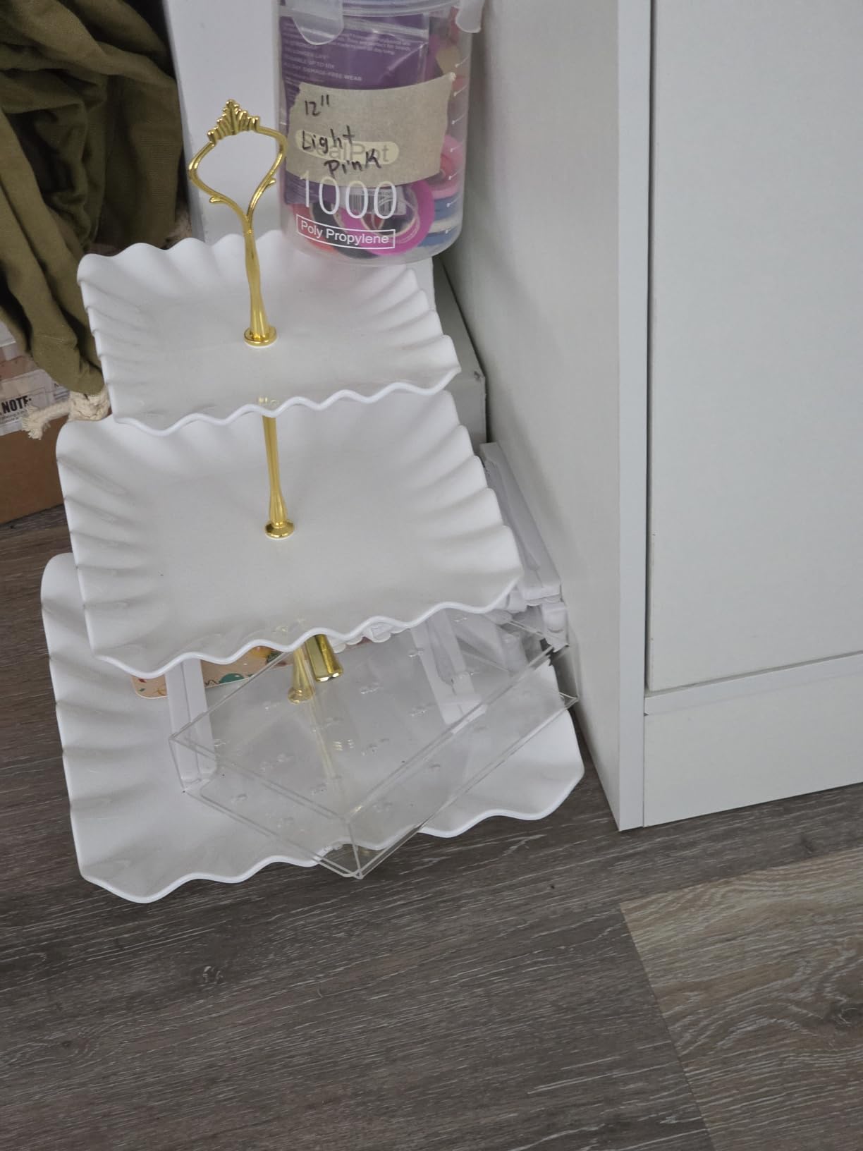 DAFURIET Plastic Dessert Cupcake Stand, 3 Tier Cupcake Tower Holder, White customer photo 2