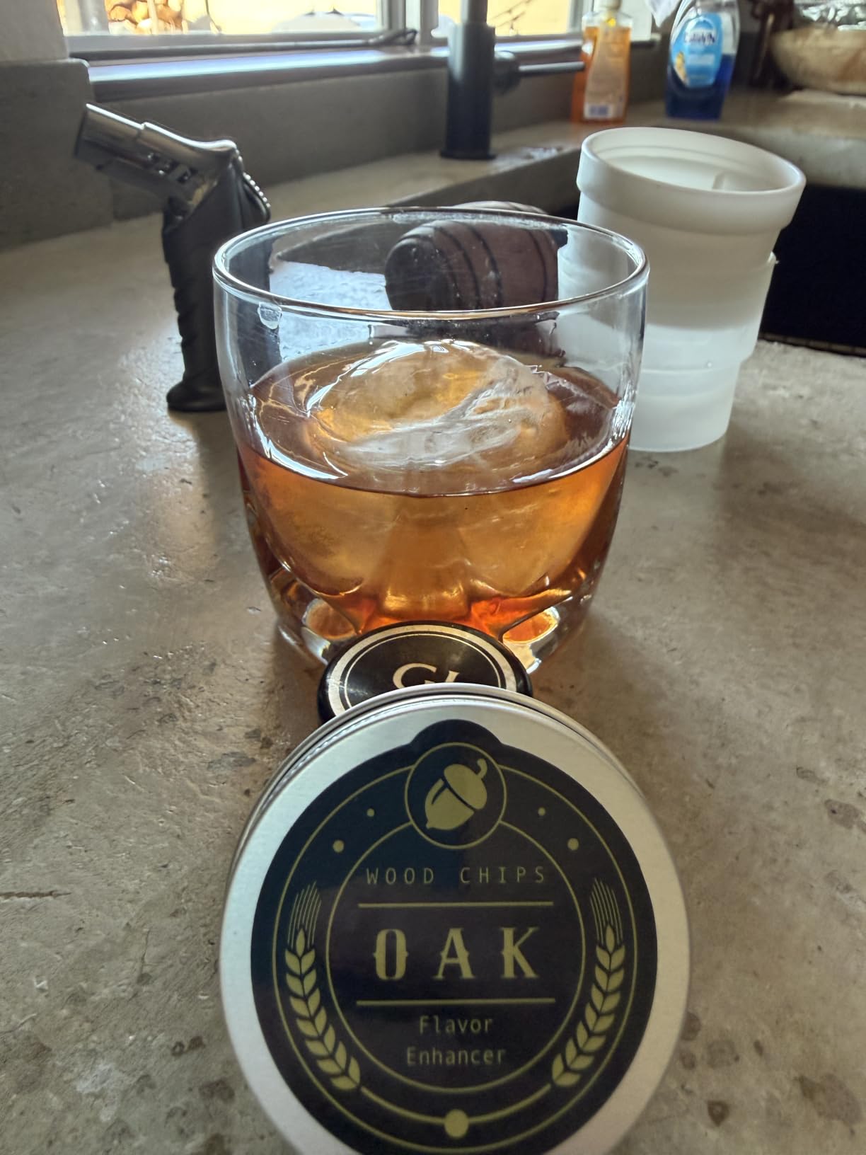 Whiskey Smoker Kit with Torch - 6 Flavors Wood Chips, 2 Glasses, 2 Ice Ball Molds - Cocktail Smoker Infuser Kit, Old Fashioned Drink Smoker Kit, Birthday Bourbon Whiskey Gifts for Men,Dad(NO Butane) customer photo 1