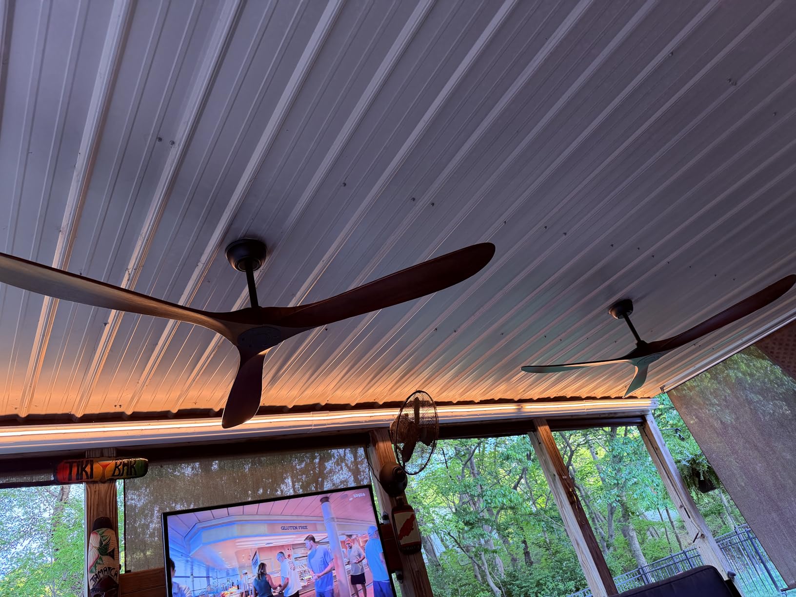 72 Inch Ceiling Fan No Light ，Wood Outdoor Ceiling Fans for Patios Living Room Garage Gazebo Mid Century Modern Exterior Extra Large Waterproof Ceiling Fan Without Light with Downrod (Walnut) customer photo 2