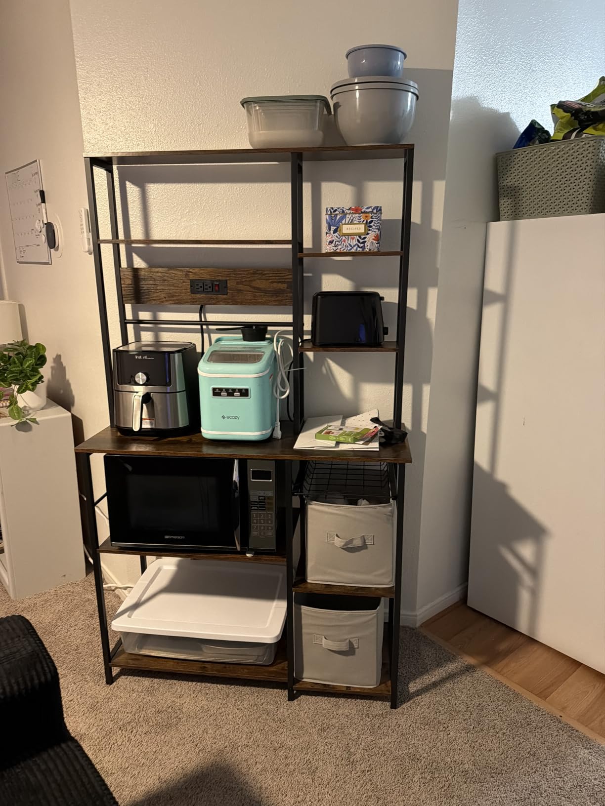 SUPERJARE Large Bakers Rack with Power Outlets, 39.6 Inches Microwave Stand customer photo 1