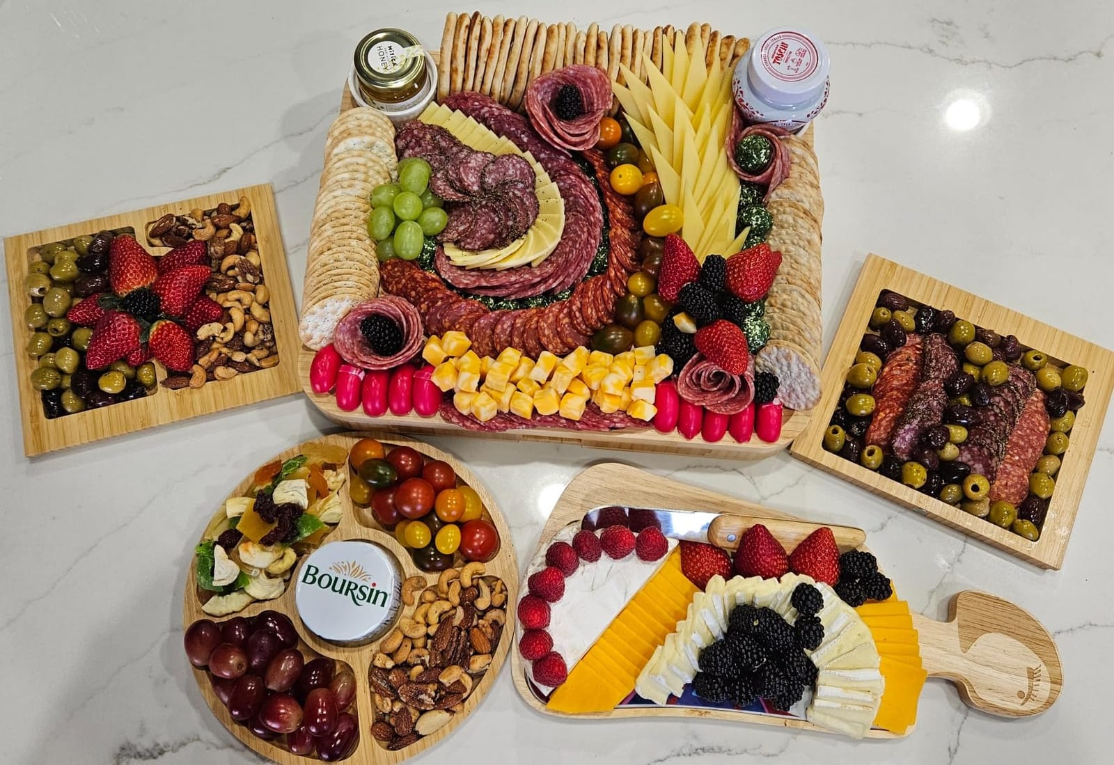 Bamboo Charcuterie Boards Gift Set - Simple Meat and Cheese Board Set with Charcuterie Board Accessories, Valentines Day Gifts, Unique House Warming Gifts New Home - Home it customer photo 1
