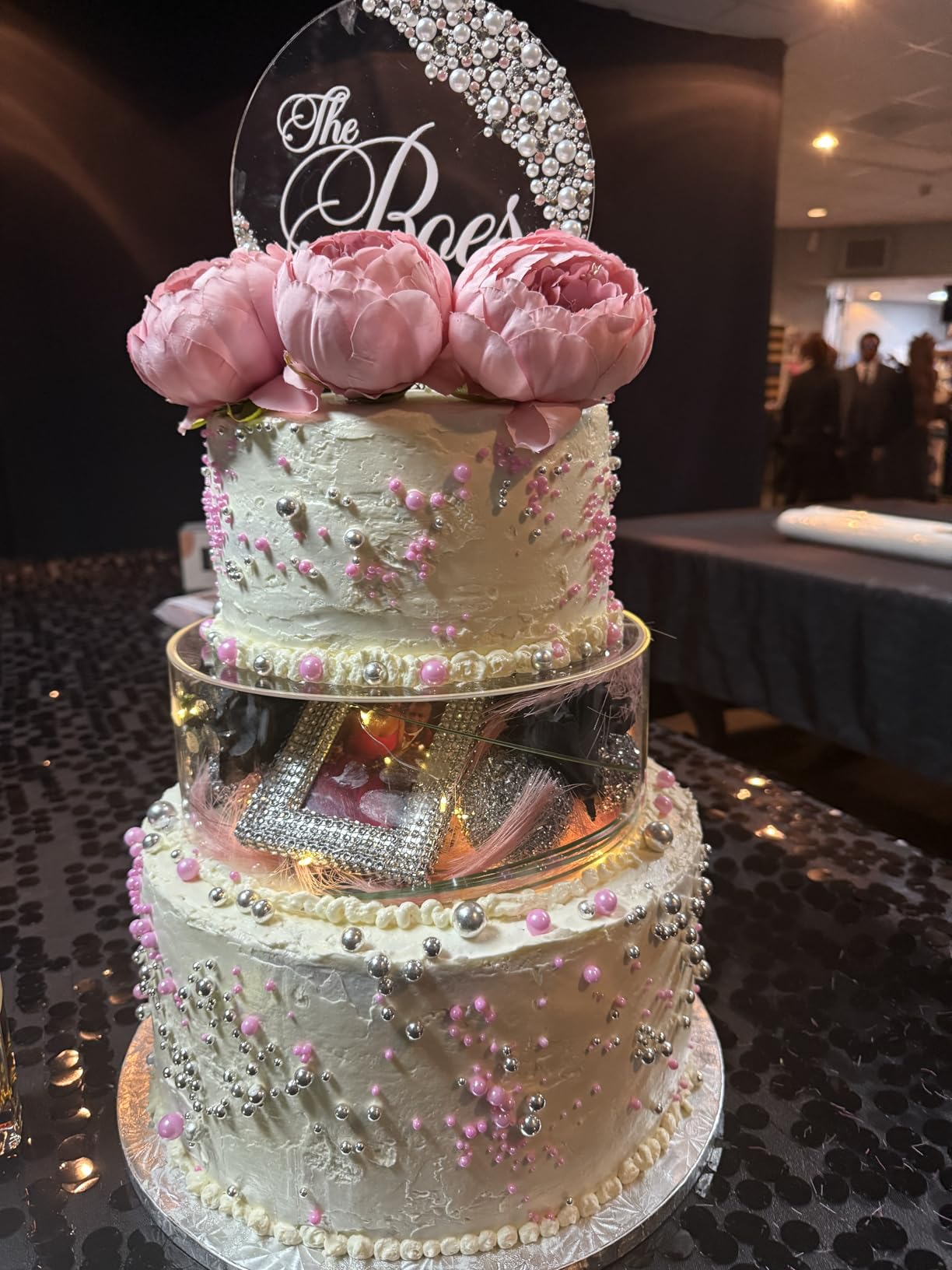 Sintuff 3 Pcs Acrylic Cake Stand with LED Lights 6'', 8'', 10'' Clear Fillable Cake Riser Round 3 Tier Case Box for Wedding Birthday Holiday Party Food Display, 3 Sizes customer photo 2