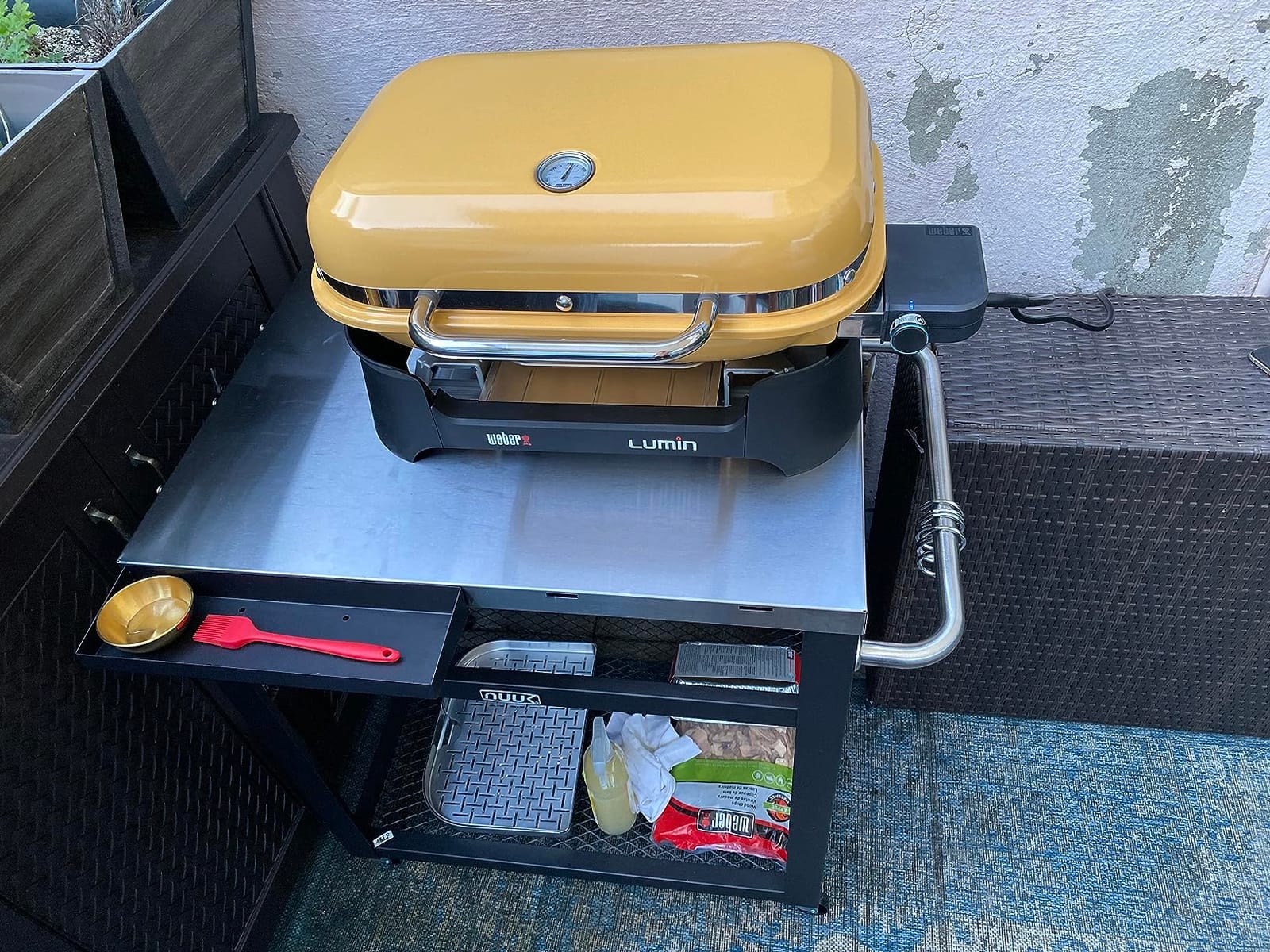 Weber Lumin Portable Grill, Outdoor Electric Grill, BBQ Grill, Ice Blue | High-Heat Outdoor Electric BBQ Reaching 600F for Searing, Smoking, Steaming & Warming - Ideal for Small Spaces & Travel customer photo 2