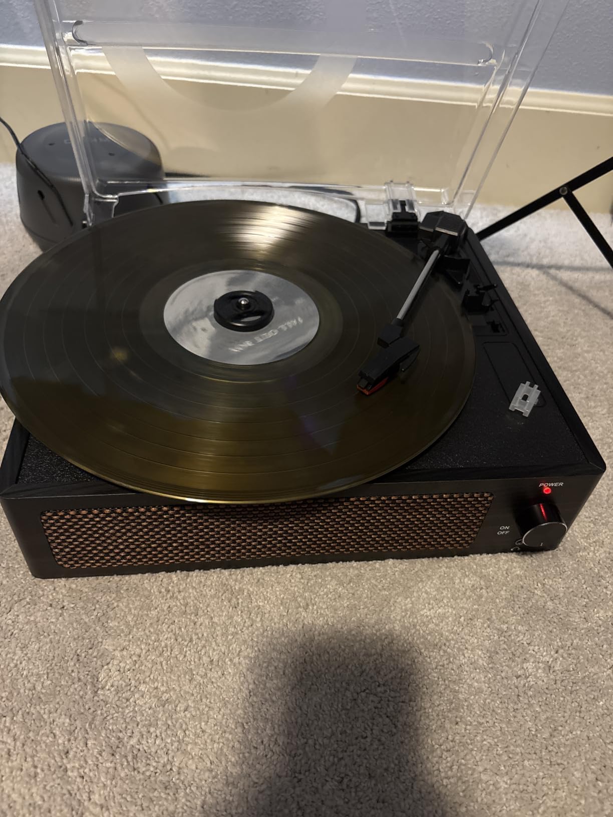 Seasonlife Vinyl Record Player with Speakers, Wood Black Vintage Turntables | All-in-one Beginner LP Players, Retro Old-school Phonograph, Belt-Driven, 3-Speed, BT Wireless Input, Headphone, AUX, RCA, Auto Stop customer photo 1