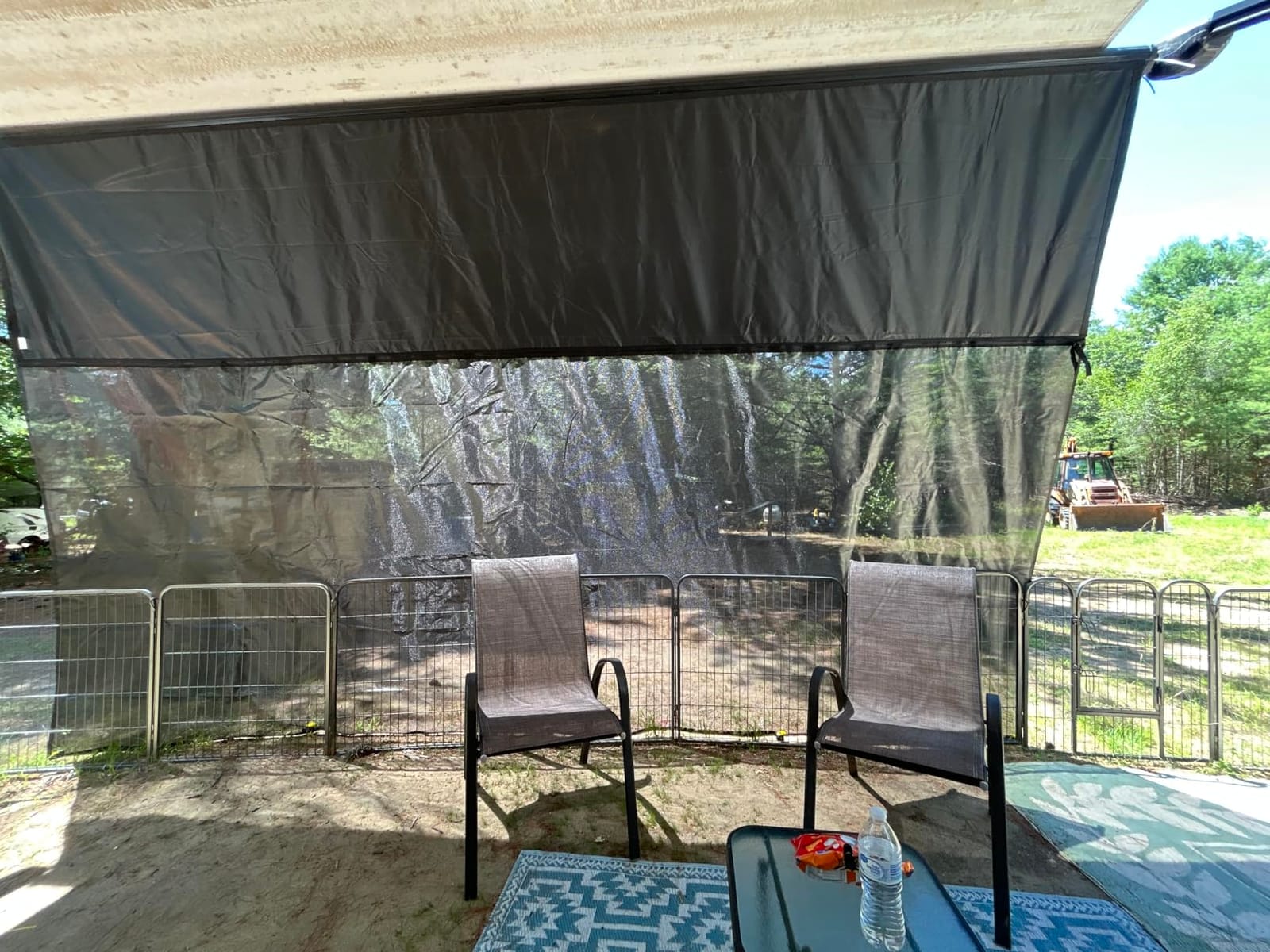 RV Awning Sun Shade Screen, 600D Top+ 8.11oz Bottom, for Awning 9'x19'3'' customer photo 2