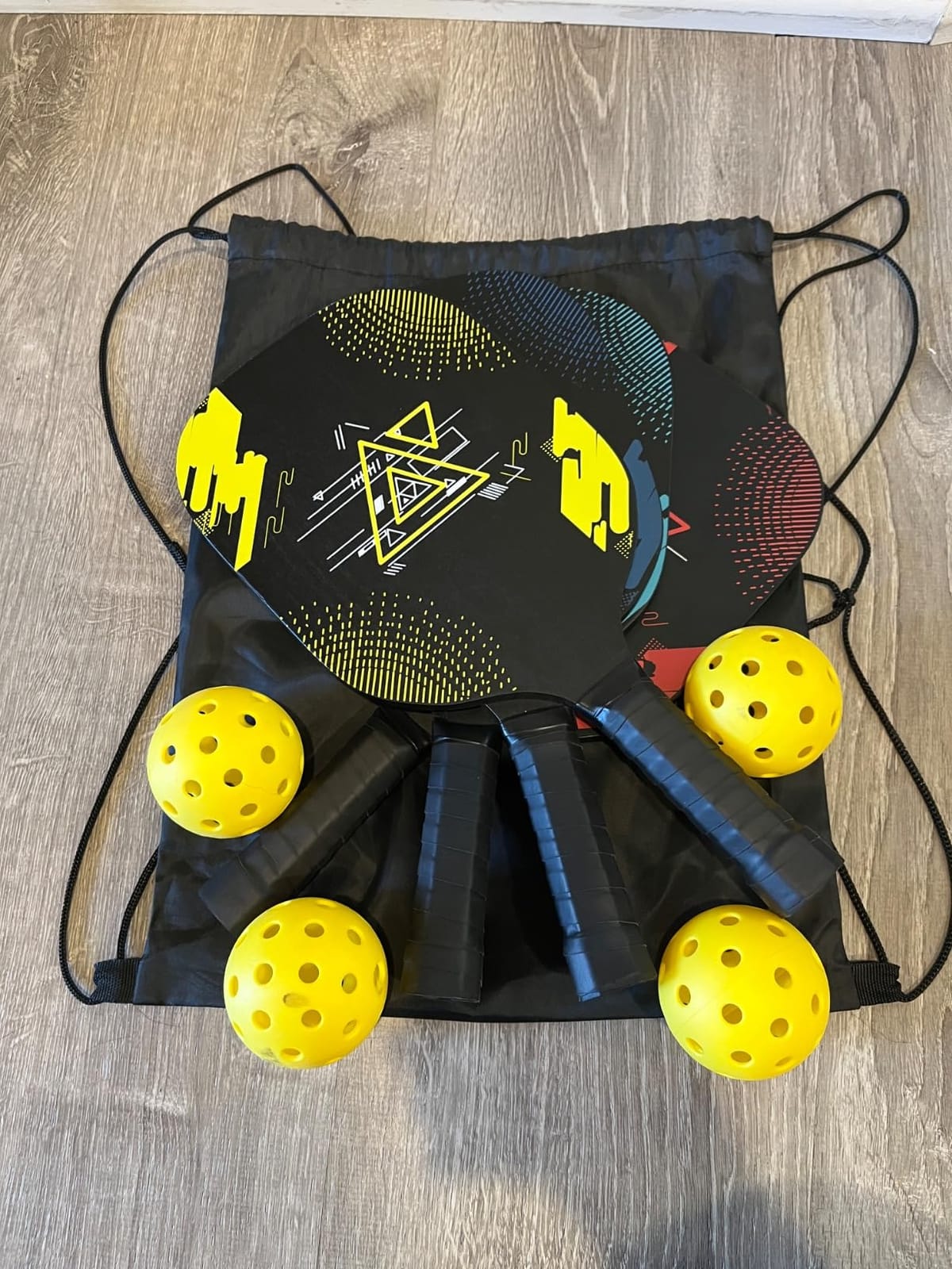 Pickleball Paddles Set of 4, Wood Pickleball Set with Comfort Grip | 4 Cooling Towels, 4 Pickleball Balls & Carry Bag. Cushion Grip Wood Paddle Set for Men, Women, Beginners customer photo 1