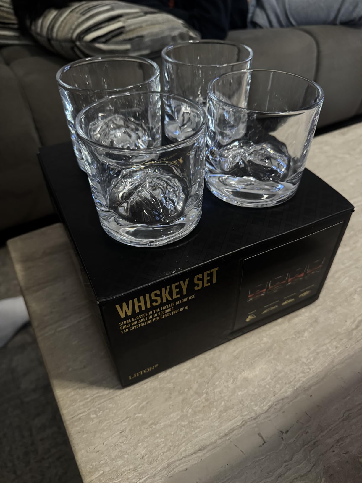 LIITON Grand Canyon Whiskey Glasses, Set of 2, 10oz, Bourbon Glass | Thick Freezable Crystal Rock Glasses, Old fashioned Whiskey Gifts for Men, Cocktails, Scotch Glasses customer photo 1
