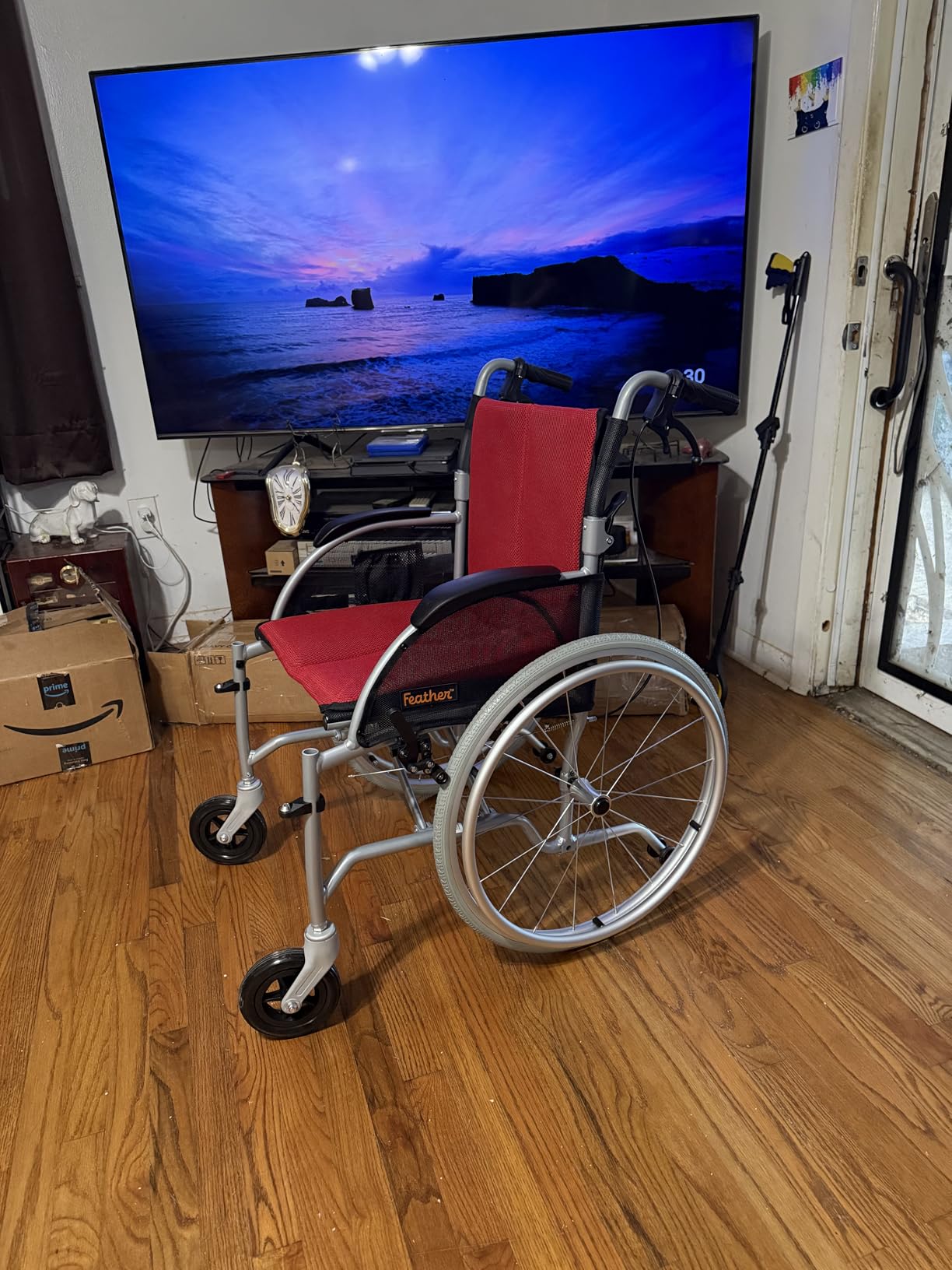 FeatherMobility - Gray Lightweight Folding Wheelchair - 13.5 lbs, 18