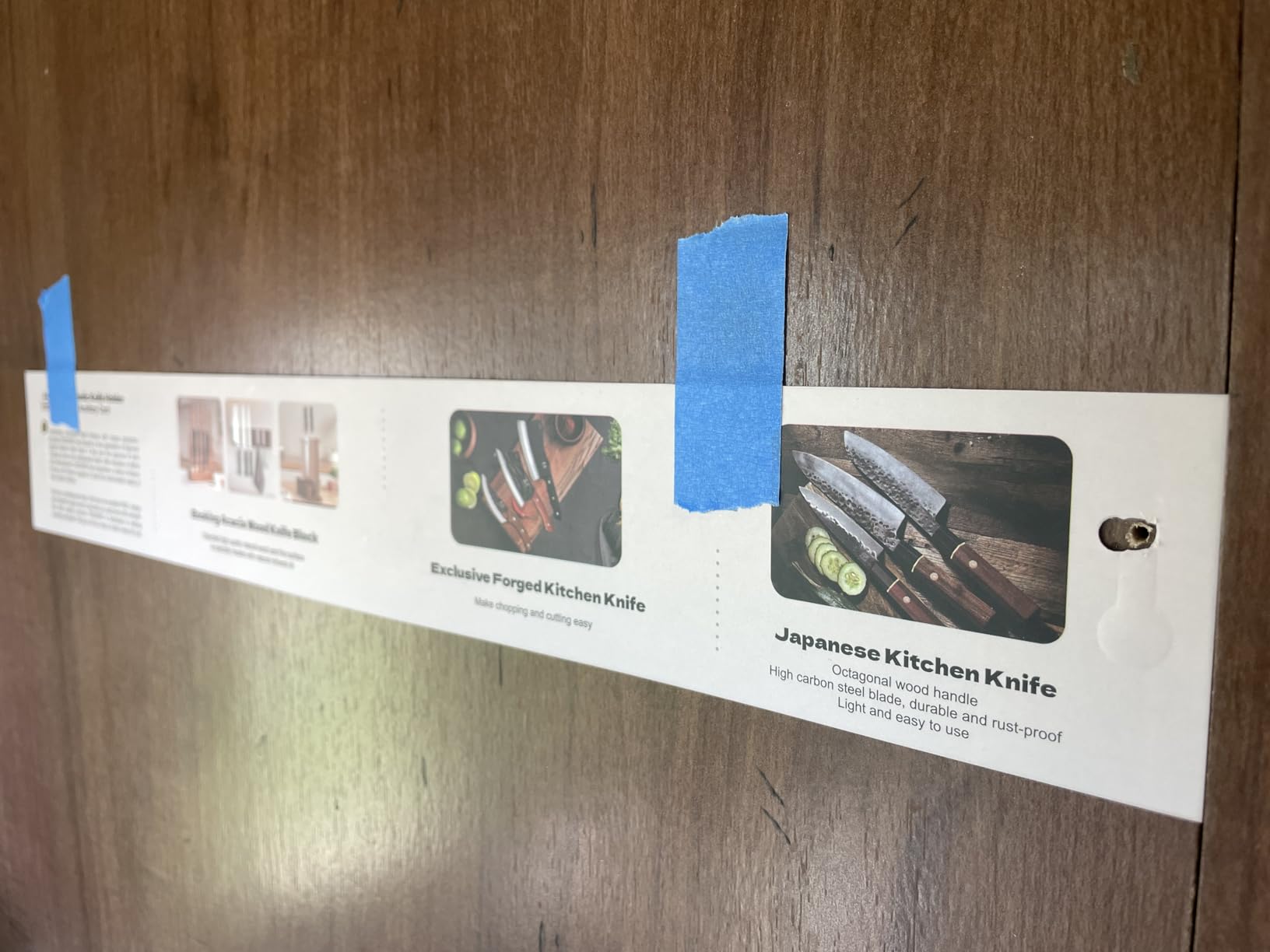 Magnetic Knife Holder for Wall, 16 Inch Acacia Wood Knife Strip, 4 Hooks customer photo 2