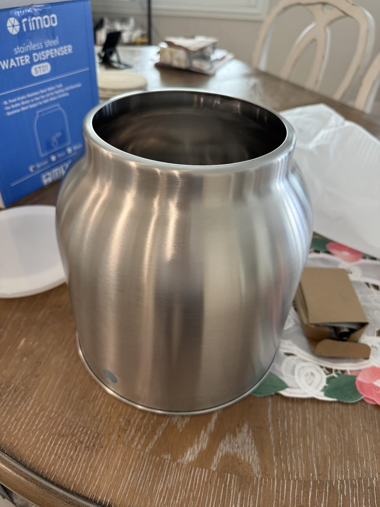 Stainless Steel Water Dispenser, 2.5 Gallon Drink Dispenser with 18/8 Stainless Steel Spigot & Airtight Lid, Water Cooler Dispenser Countertop for 3-5 Gallon Bottle, Water Crock for Parties Home customer photo 2