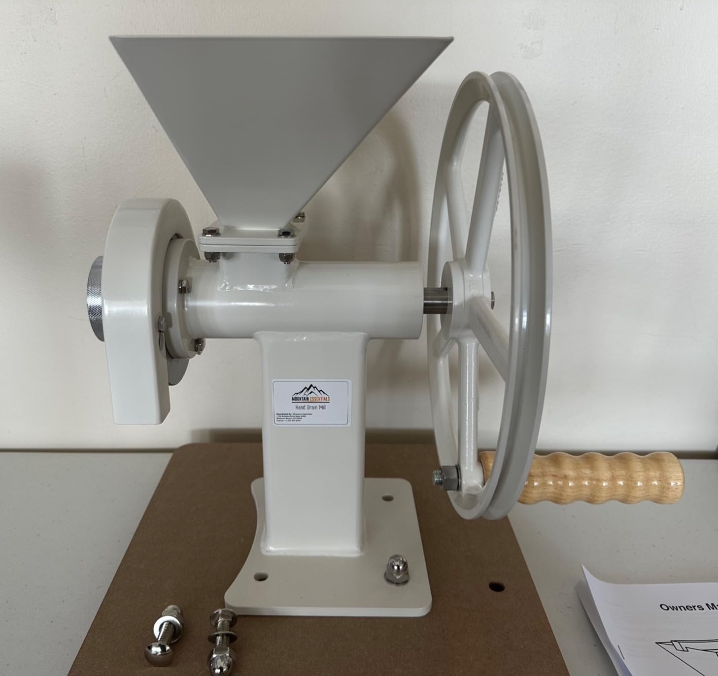 Manual Hand Grain Mill White | Heavy-Duty Hand Operated Food Grinder for Wheat, Corn, Oats, Coffee Beans, Rice & Dry Grains | Hand Crank Kitchen Flour Mill for Home, Camping, Survival & Everyday Use customer photo 1