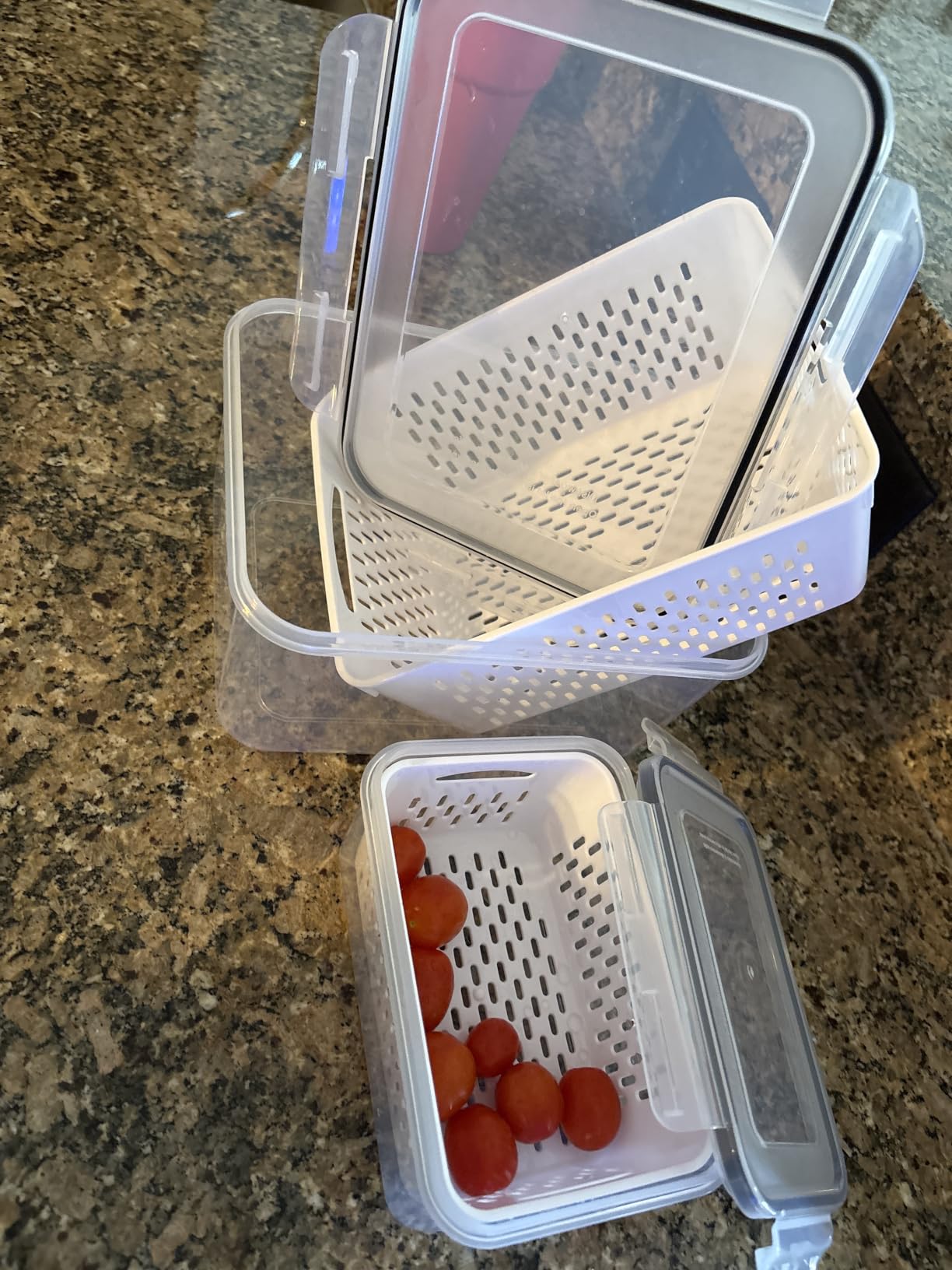 Freshmage Fruit Storage Containers for Fridge with Removable Colander 4 PCS customer photo 1