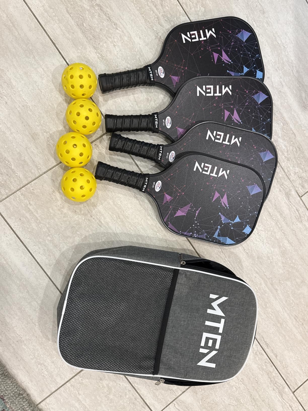 MTEN Pickleball Paddles Set of 2/4/1, USAPA Approved Fiberglass Rackets customer photo 2