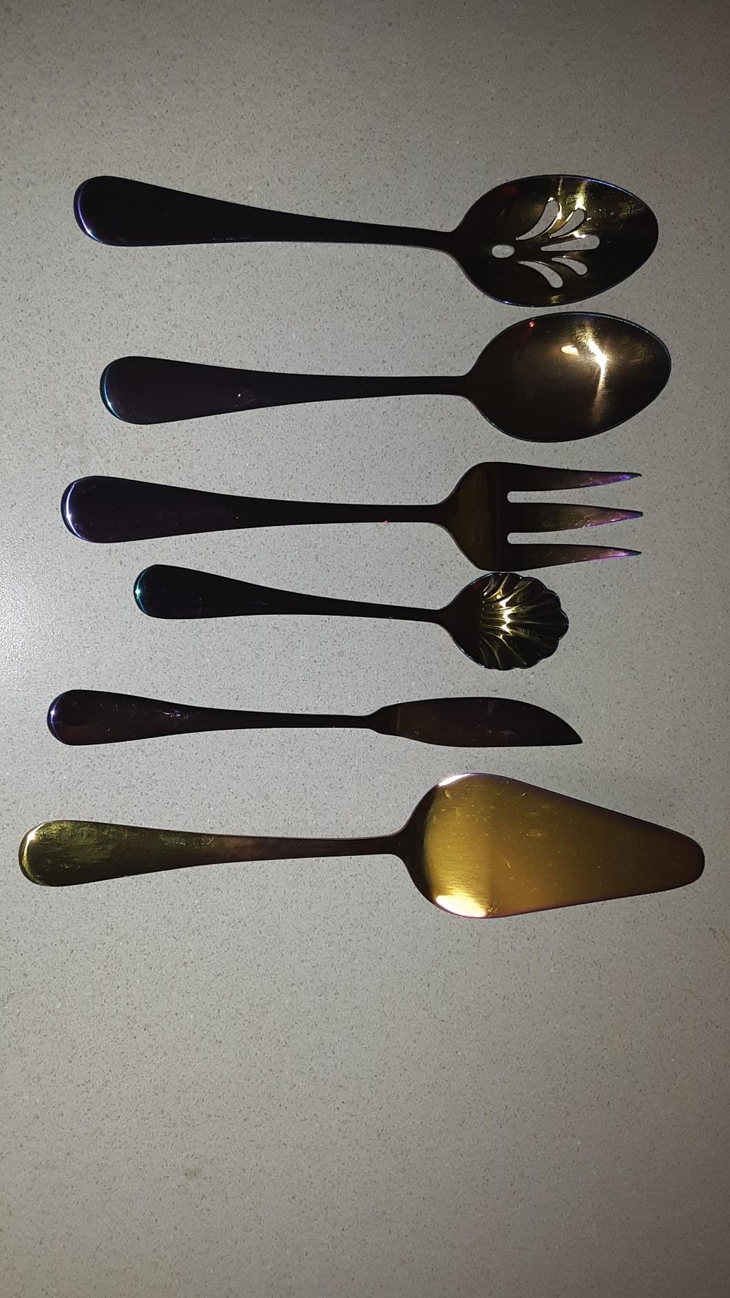 Berglander Silverware Serving Set 6 Pieces, Stainless Steel Serving Spoons Set, Flatware Serving Set, Serving Utensils Set Easy to Clean and Dishwasher Safe customer photo 2