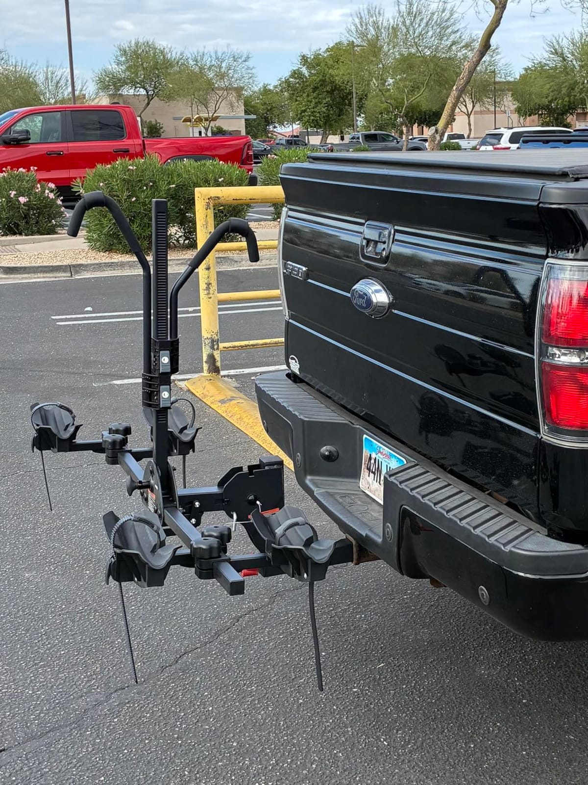 WEIZE 2 E Bike Rack Hitch Mounted, Wobble Free Smart Tilting Folding 2 Bicycle Electric Bike Racks with Lock, 2