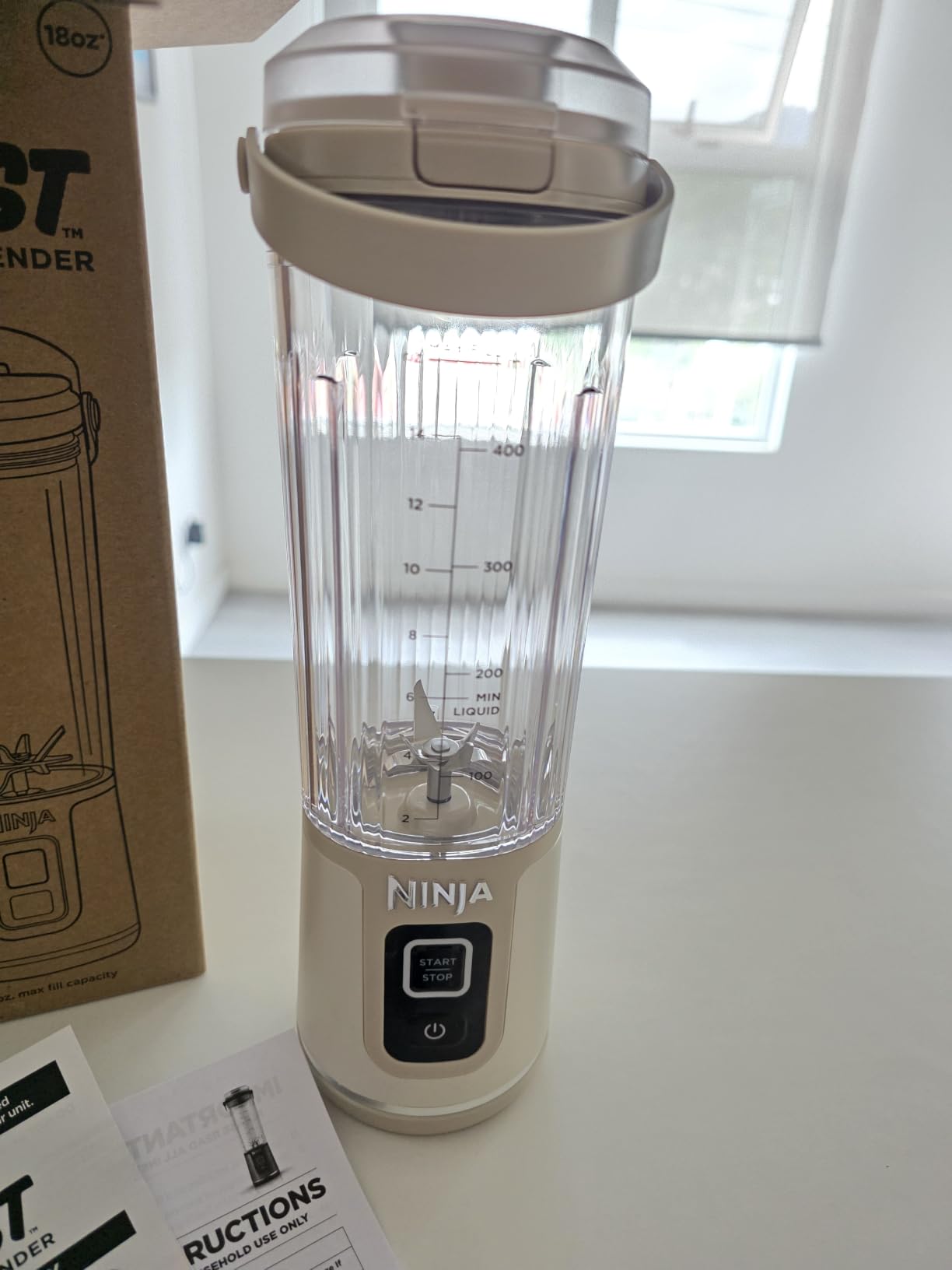 Ninja BC151NV Blast Portable Blender, Cordless, 18oz. Vessel, Personal Blender-for Shakes & Smoothies, BPA Free, Leakproof-Lid & Sip Spout, USB-C Rechargeable, Dishwasher Safe Parts, Denim Blue customer photo 1