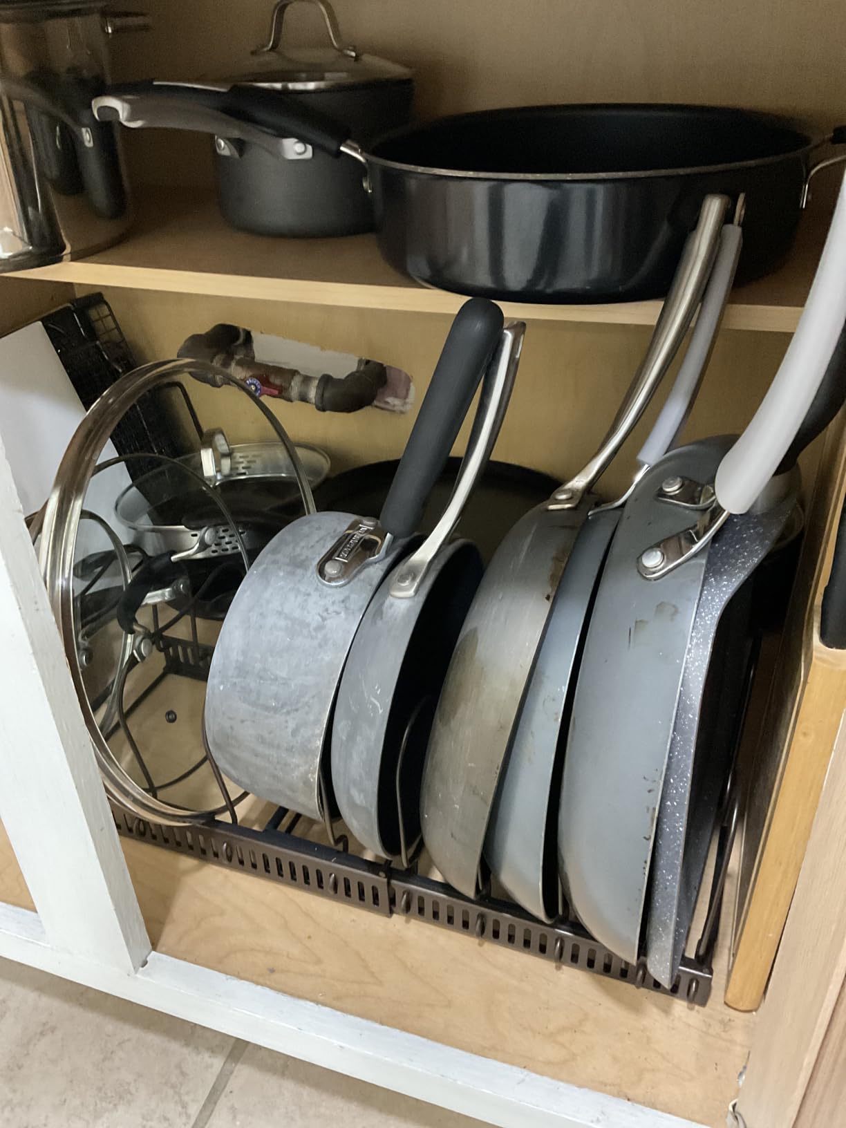 MUDEELA Expandable Pot Pan Lid Organizers inside Cabinet, 10 Divider-Black customer photo 2