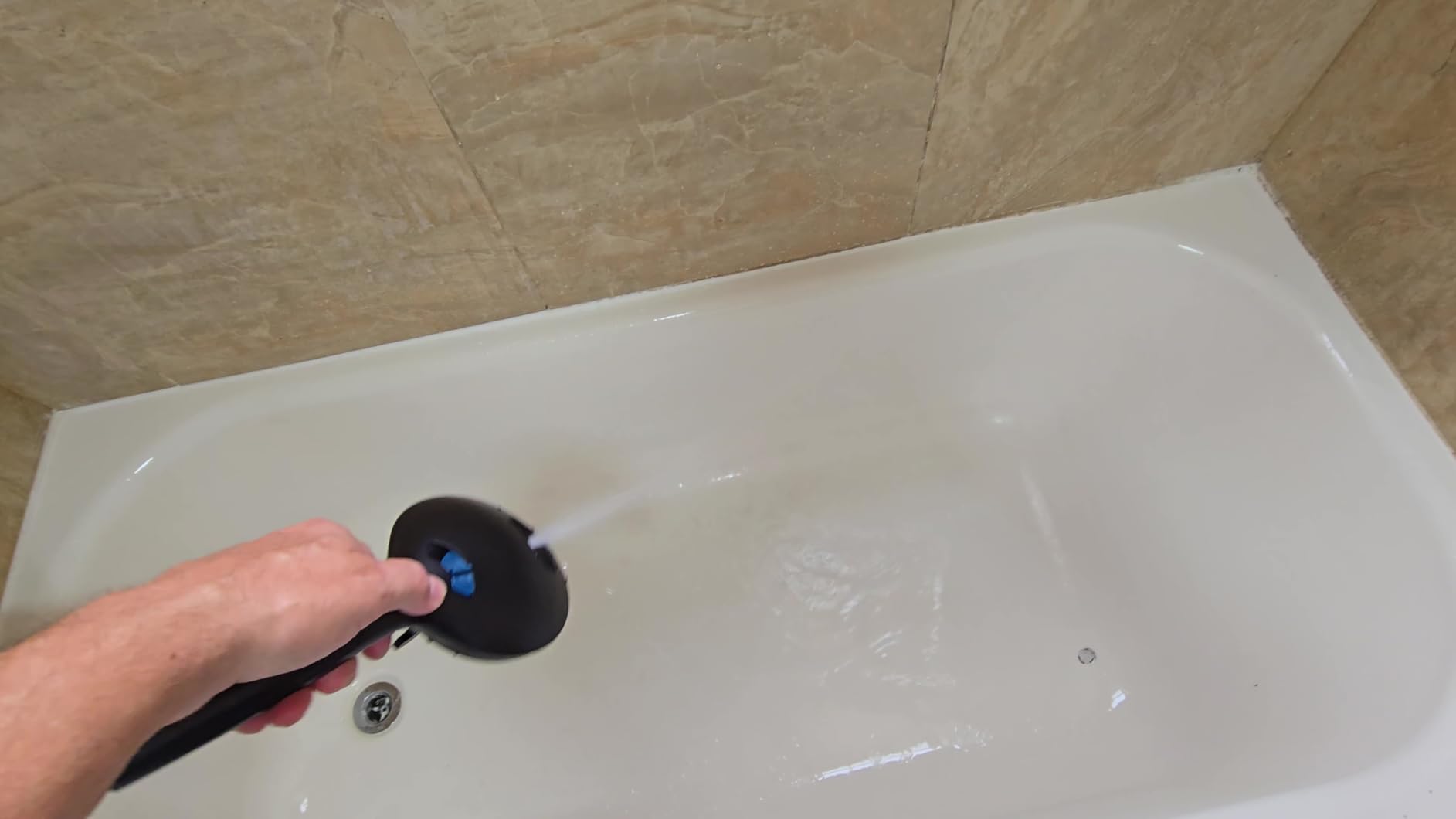 AquaCare High Pressure 8-mode Handheld Shower Head - Anti-clog Nozzles, Built-in Power Wash to Clean Tub, Tile & Pets, Extra Long 6 ft. Stainless Steel Hose, Wall & Overhead Brackets customer photo 2